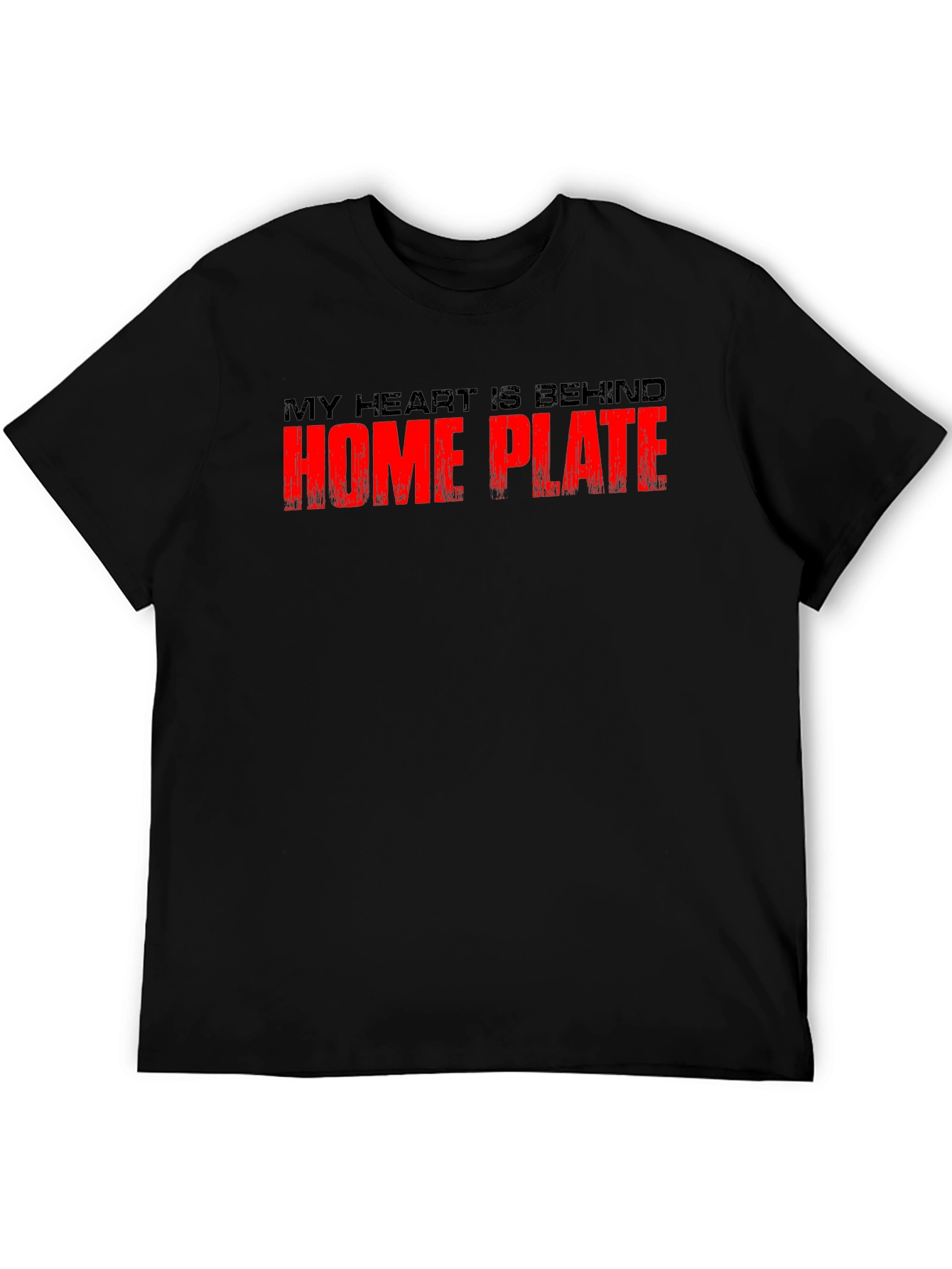 Black Home Plate Baseball Fan T-Shirt view 5