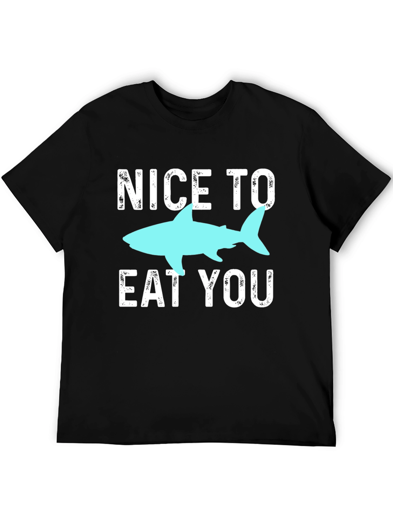Black Funny Shark Graphic Tee - Nice To Eat You! view 5