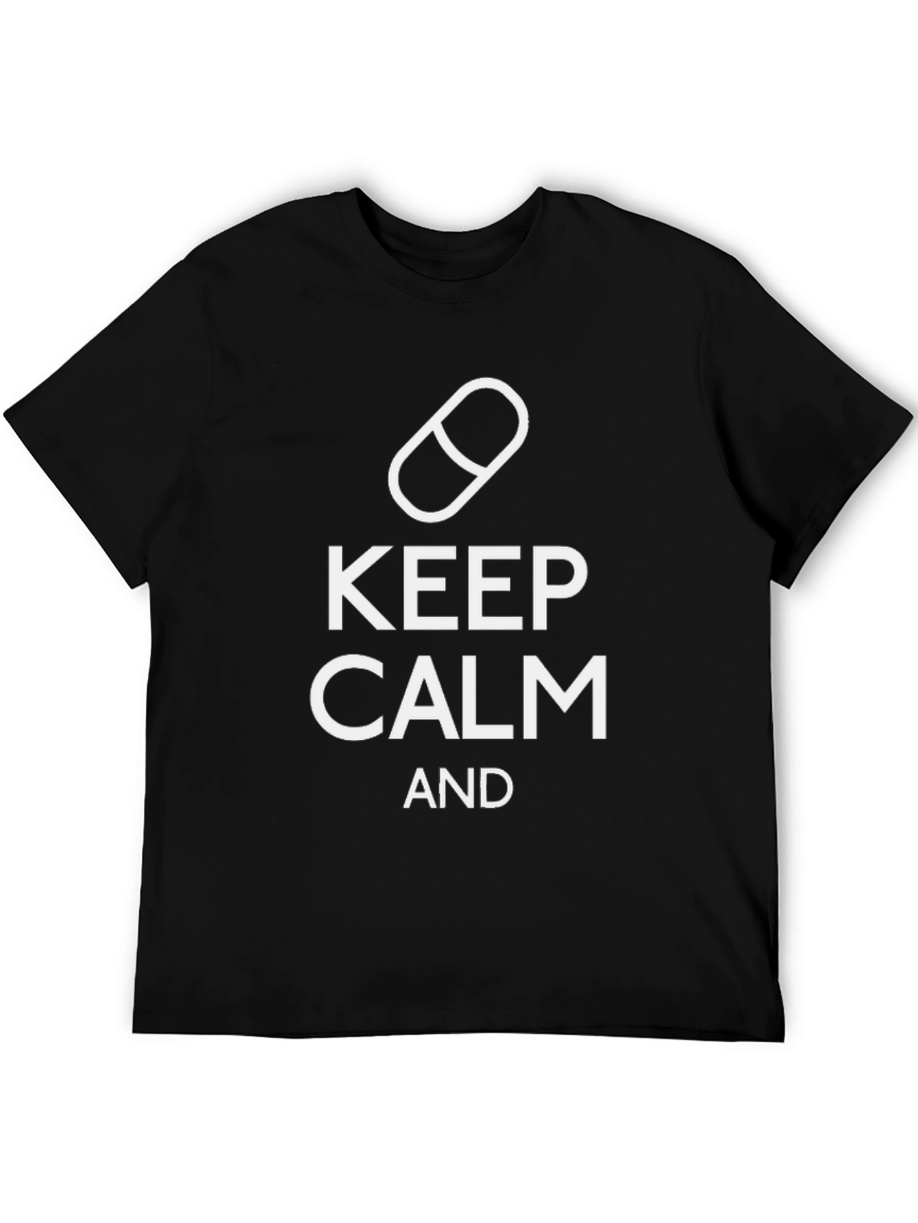 Black Keep Calm and Take a Pill Humor T-Shirt view 5