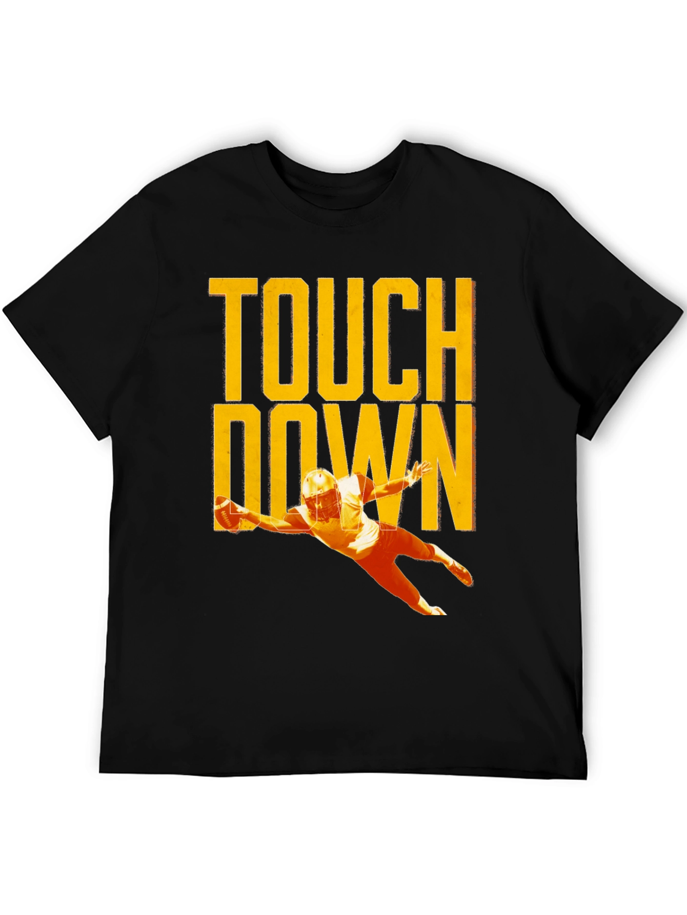 Black Touchdown Football T-Shirt, Black view 5