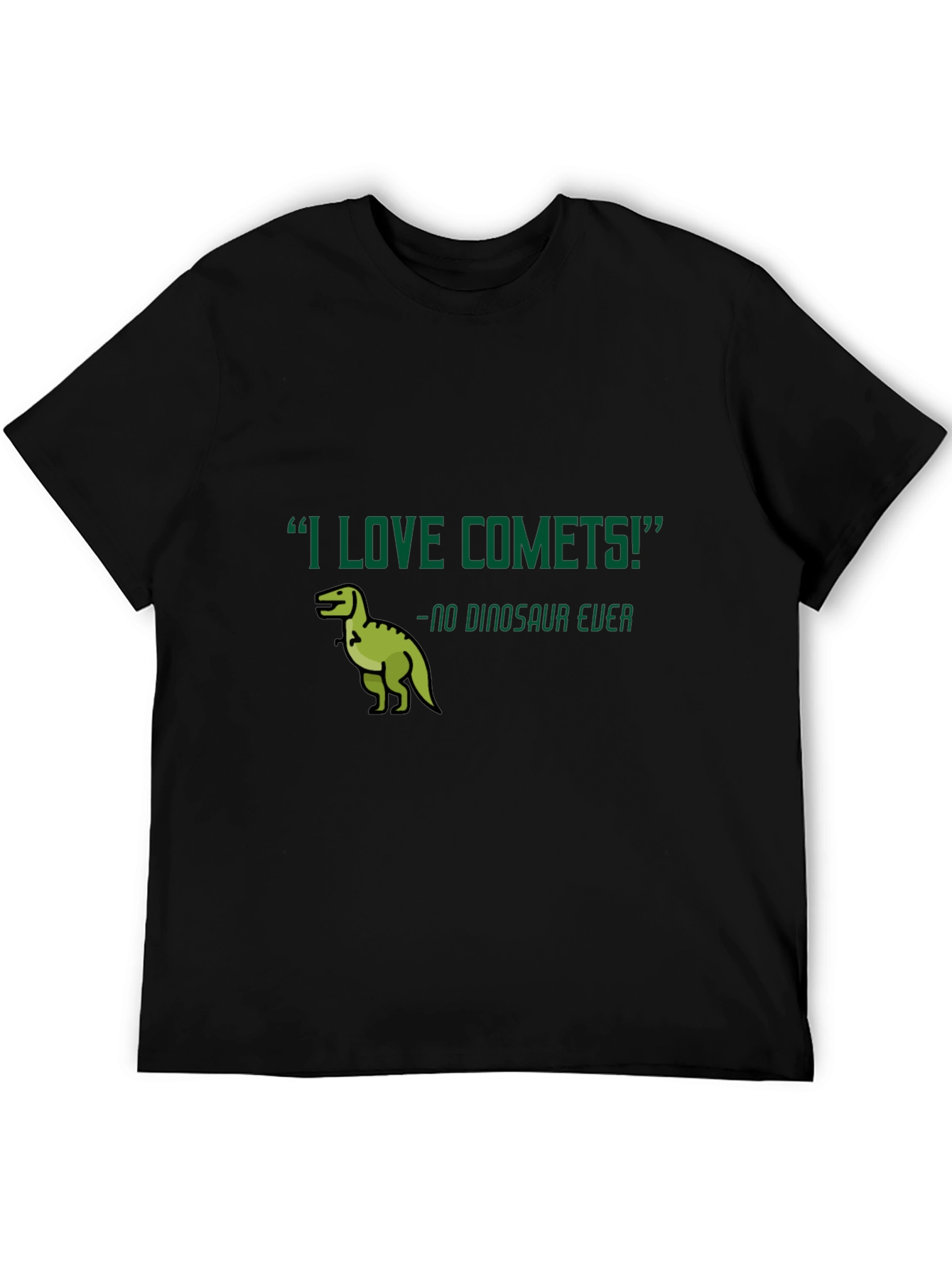Black I Love Comets! Dinosaur Graphic Tee - Unisex view 5