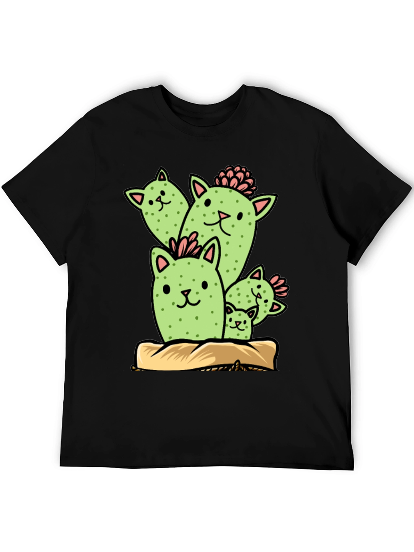 Black Cat Cactus Graphic Tee - Funny Plant Lover Shirt view 5