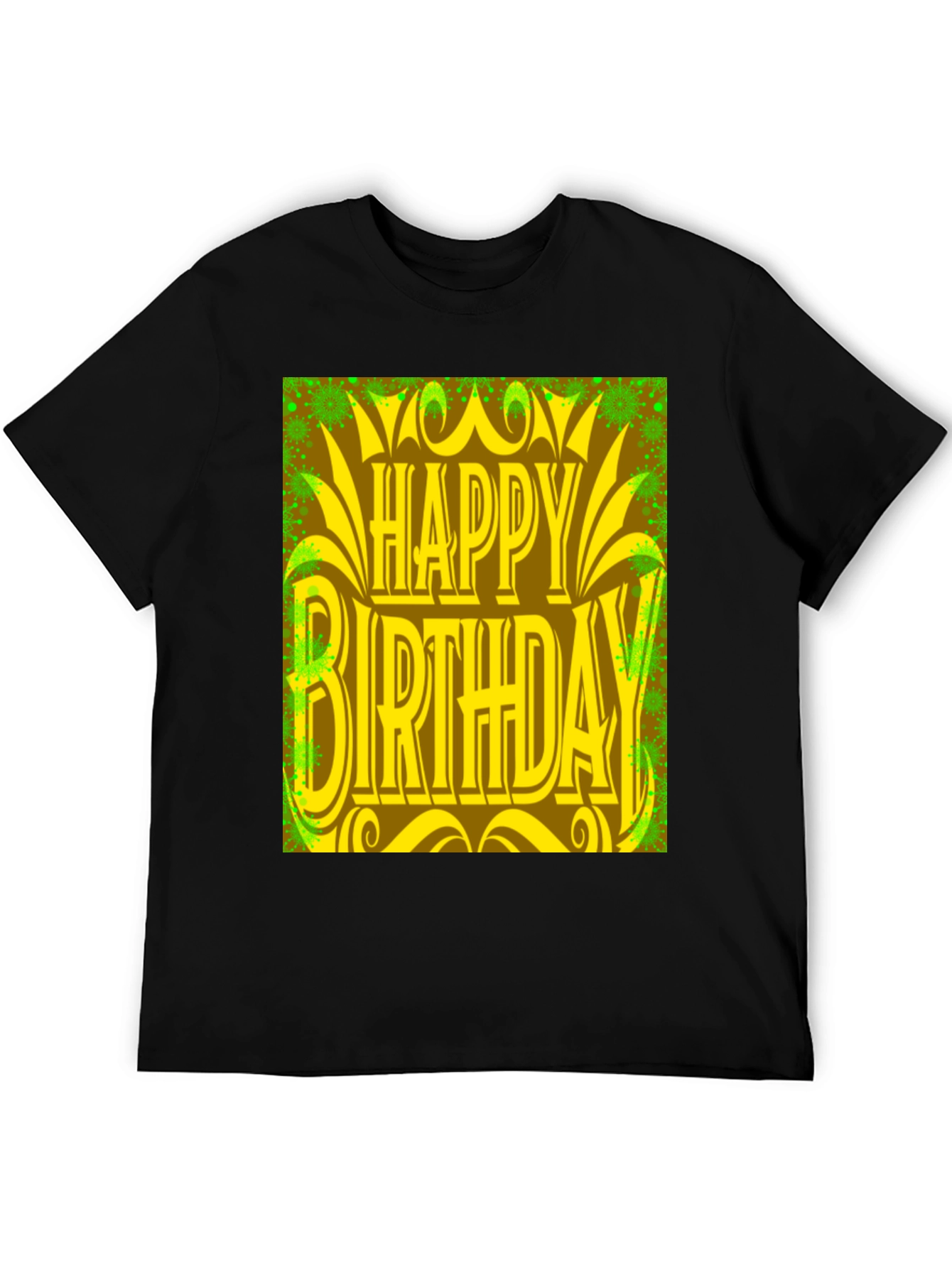 Black Happy Birthday Graphic Tee - Black view 5