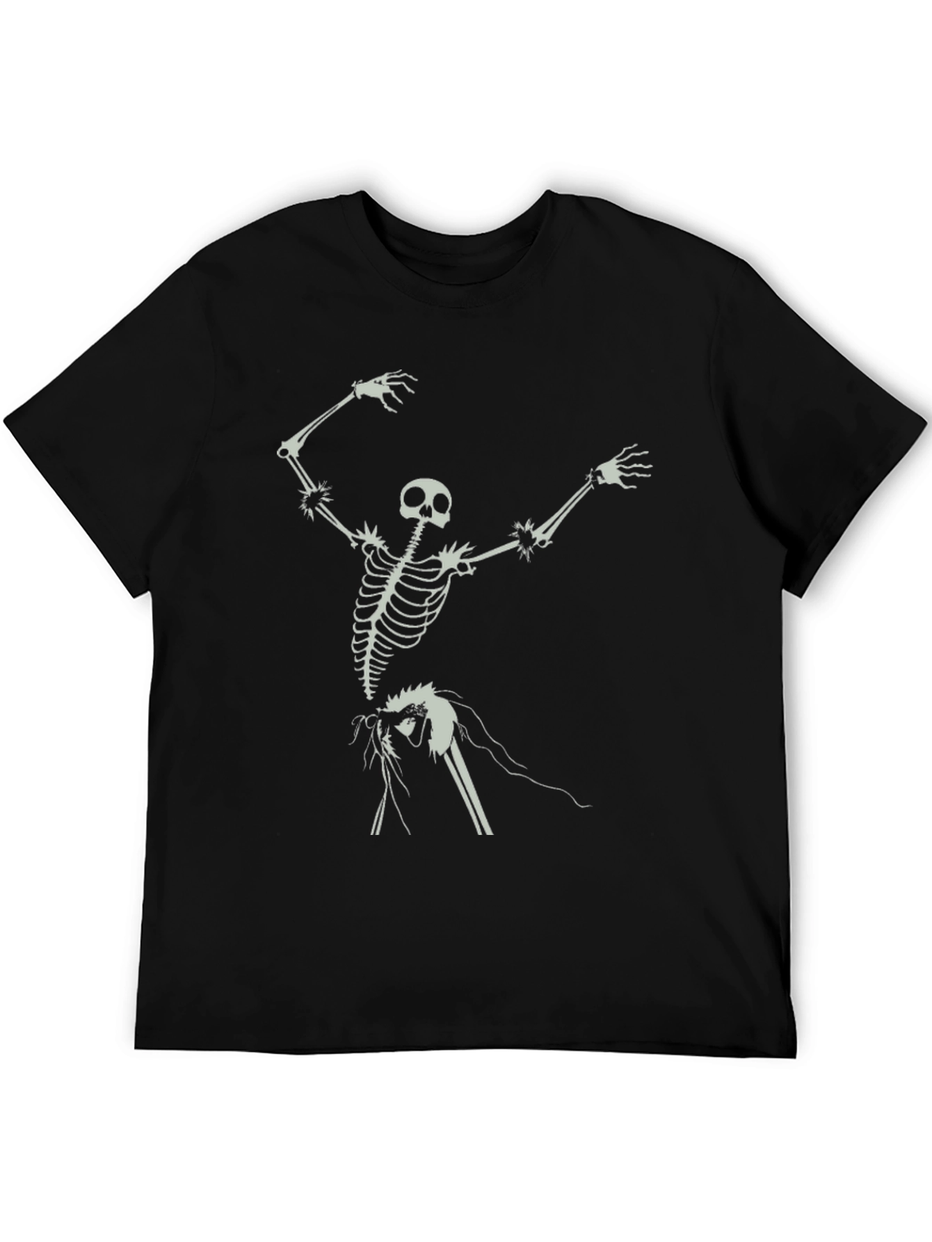 Black Skeleton Ribcage Graphic T-Shirt - Black Cotton Tee view 5