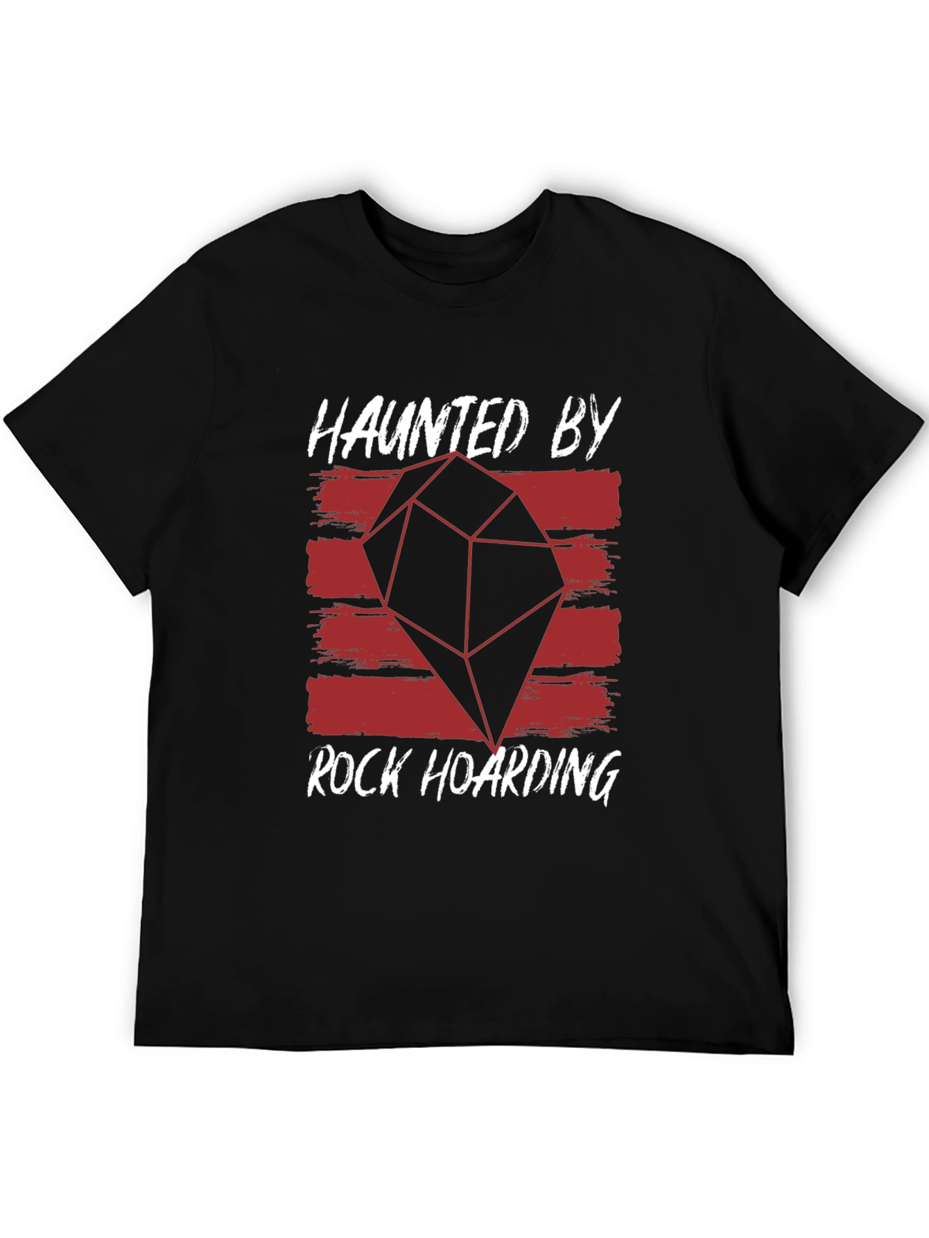 Black Haunted By Rock Hoarding Graphic Tee view 5