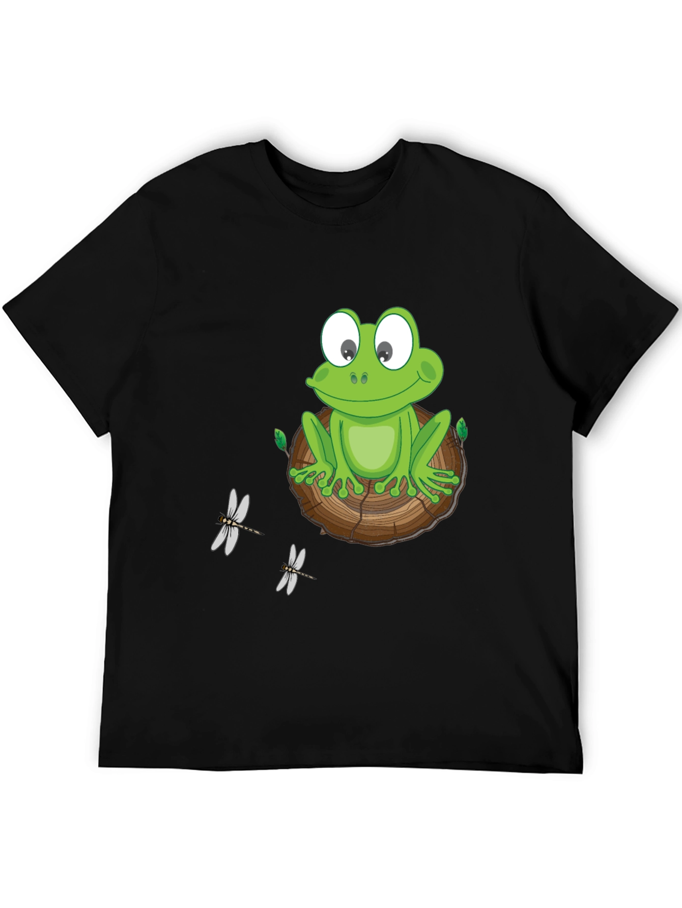 Black Frog on Wood Slice Graphic Tee view 5