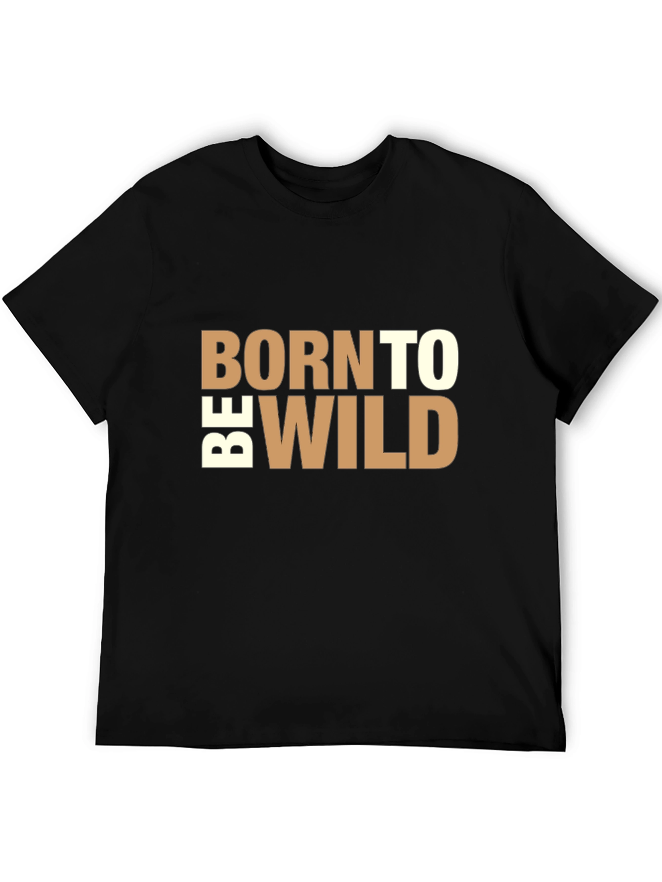 Black Born to be Wild Graphic Tee - Black Casual T-Shirt view 5