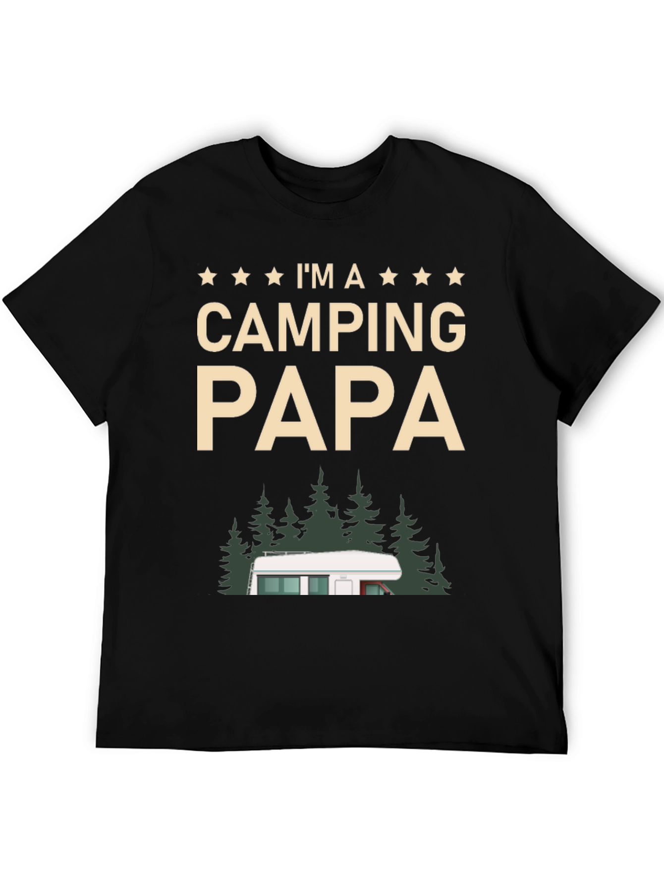 Black Camping Papa T-Shirt - Outdoor Adventure Dad Tee view 5