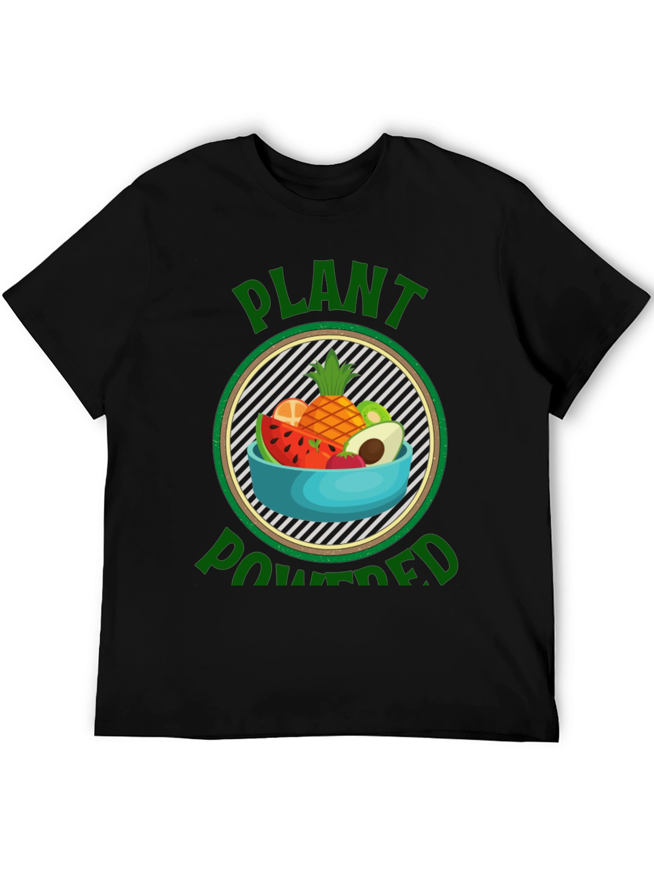 Black Plant Powered Vegan T-Shirt - Healthy Lifestyle Tee view 5