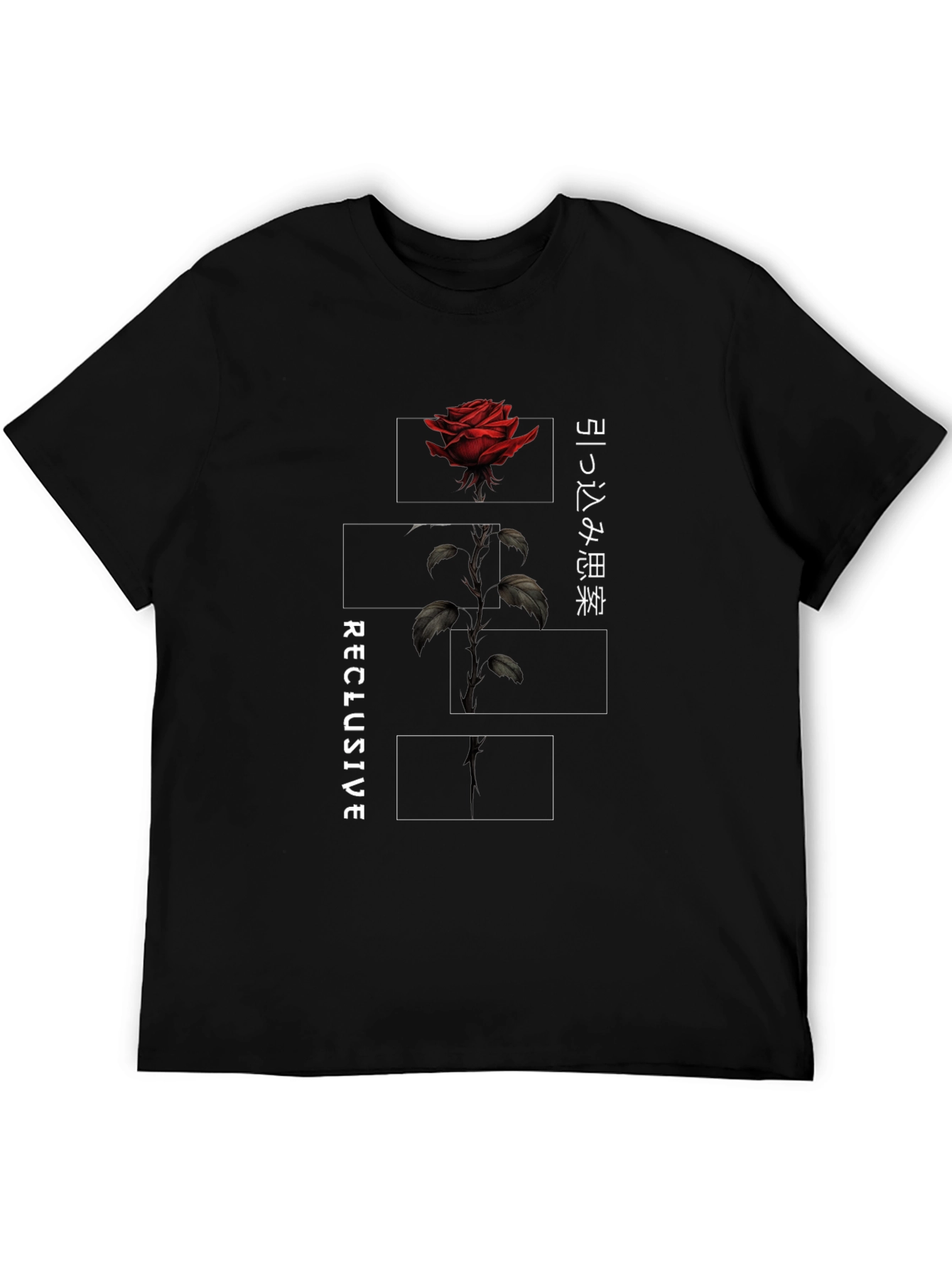 Black Reclusive Rose Graphic Tee - Black view 5