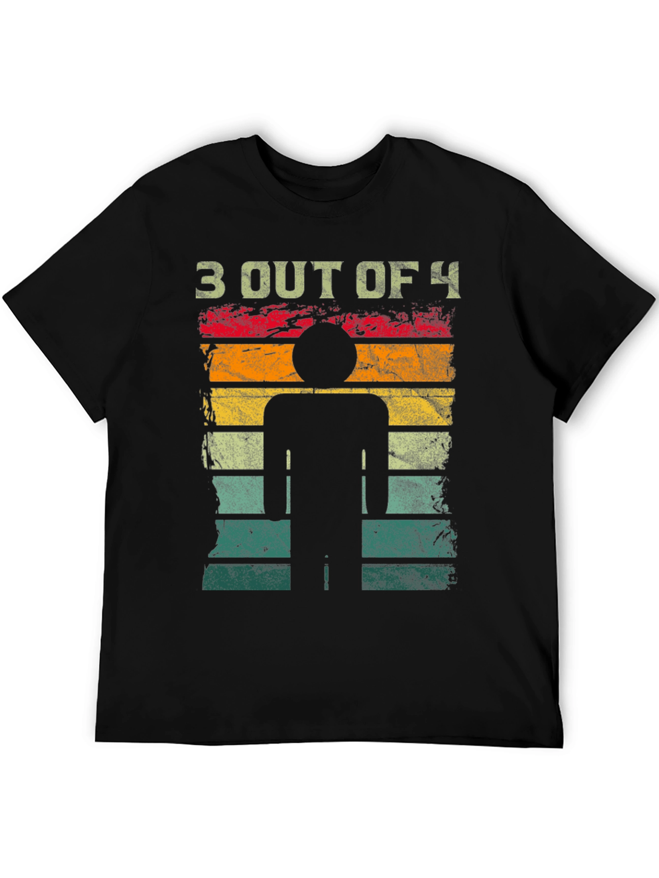 Black 3 Out of 4 Stick Figure T-Shirt view 5