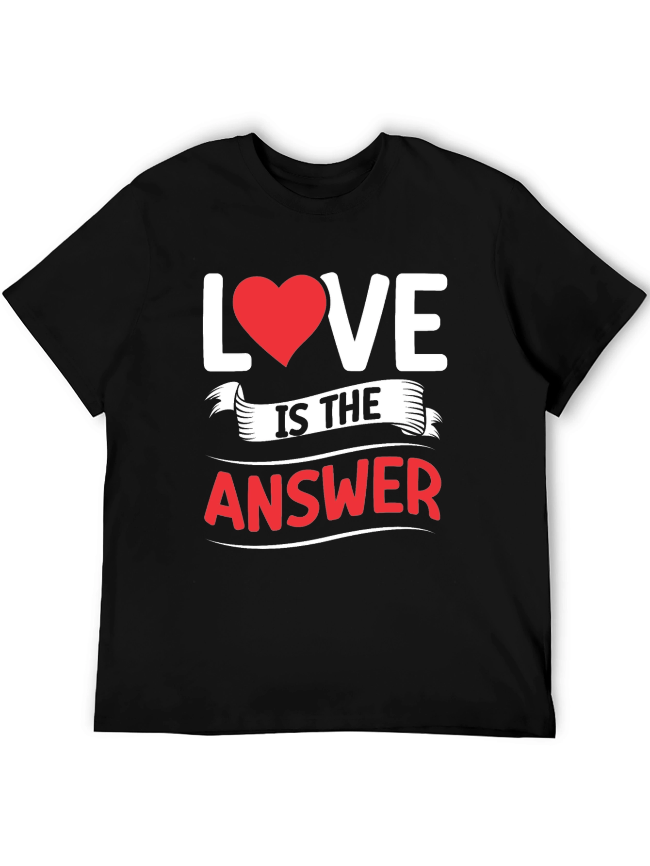 Black Love Is The Answer Graphic T-Shirt - Black view 5