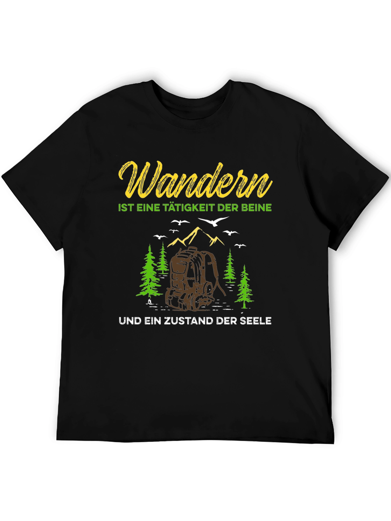 Black Wandern Hiking T-Shirt for Nature Lovers view 5