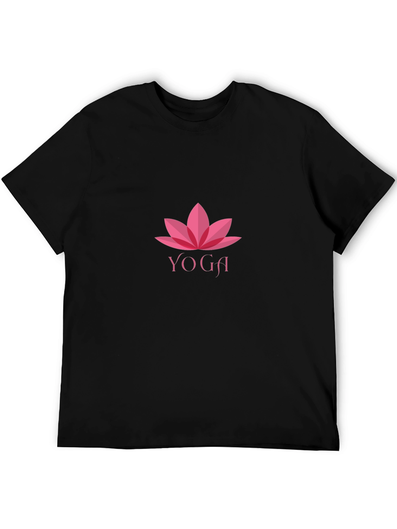 Black Yoga Lotus Flower Graphic T-Shirt view 5