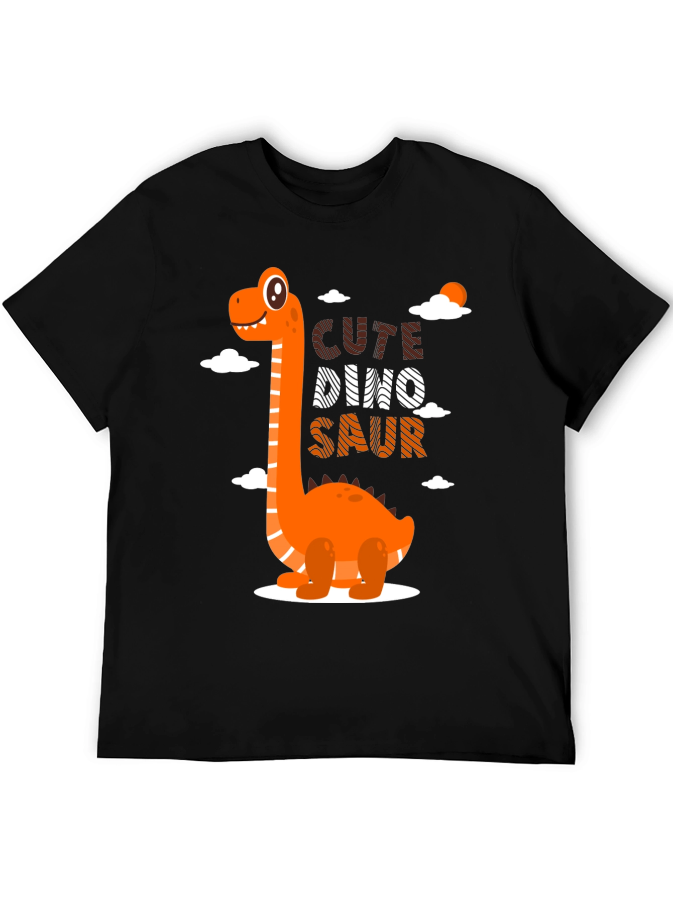 Black Cute Dino-Saur Black Graphic T-Shirt view 5