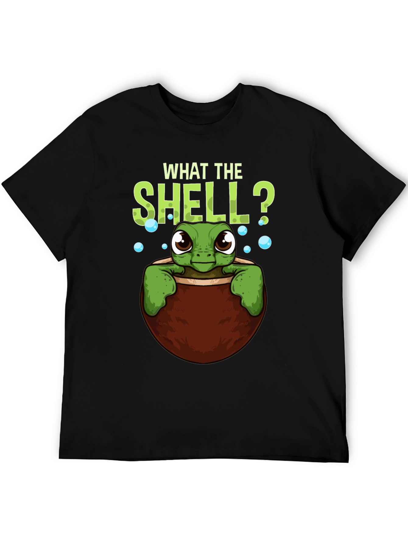 Black What The Shell? Turtle Graphic Tee view 5