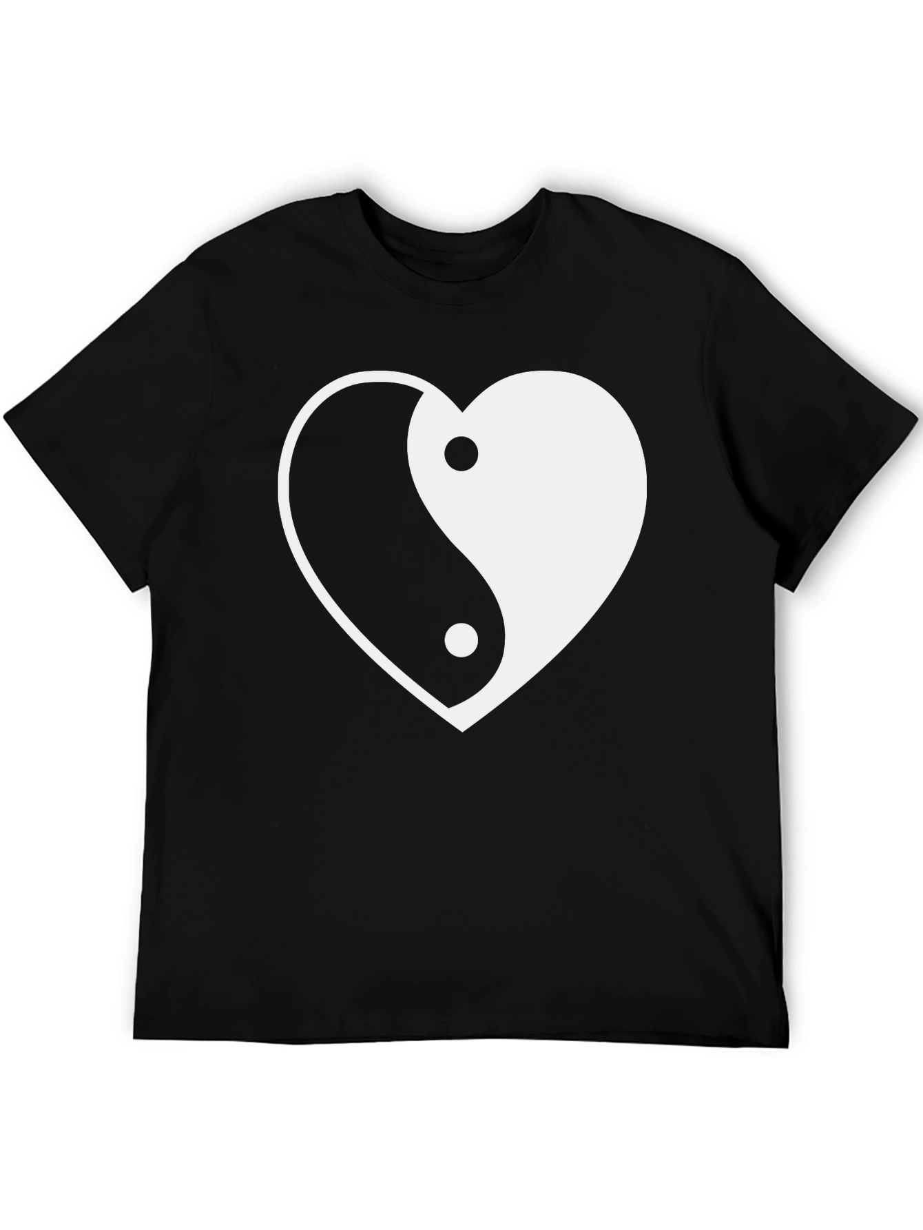 Black Yin Yang Heart Graphic Tee - Stylish Comfort view 5