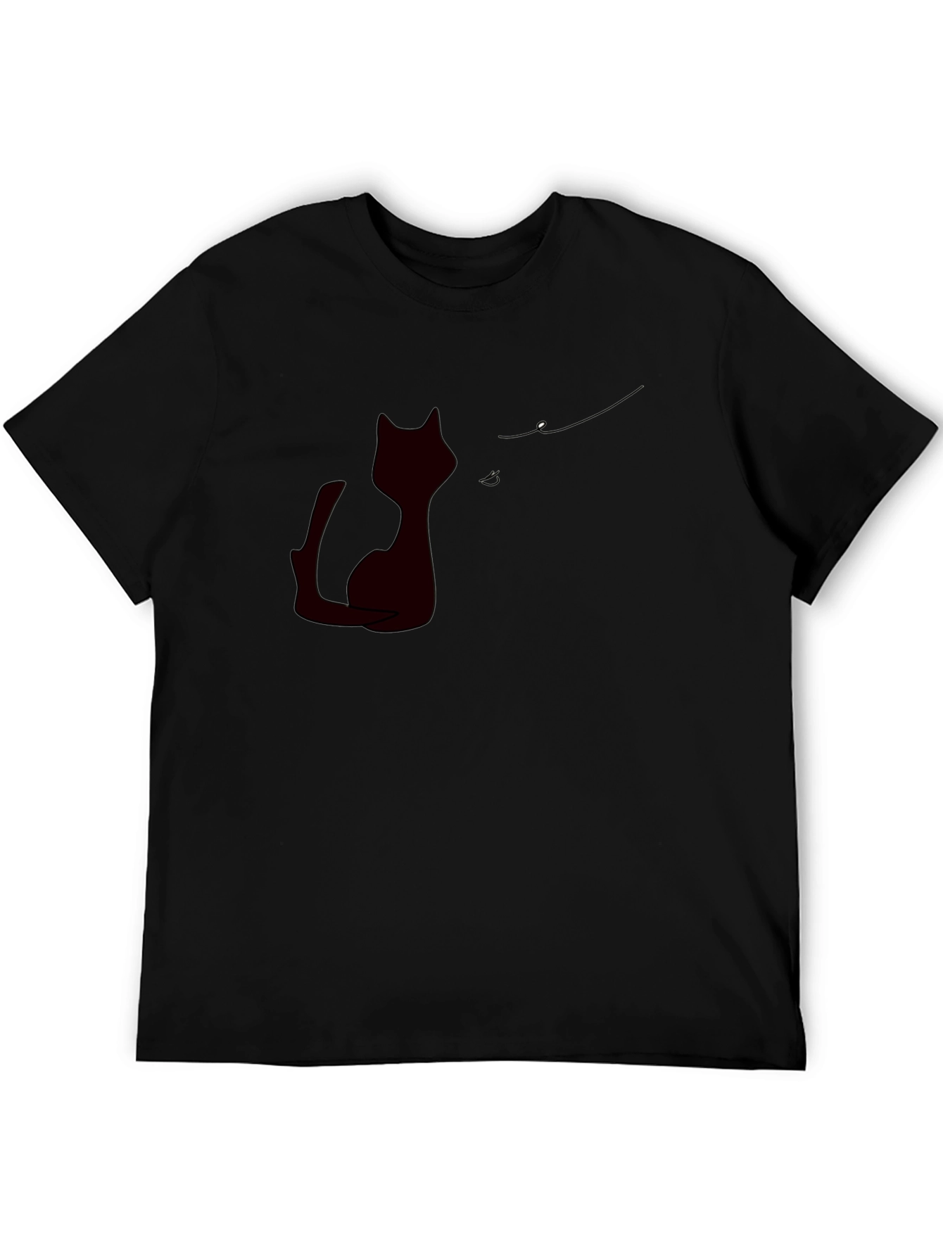 Black Black Cat Silhouette Tee - Modern, Stylish Casual Wear view 5