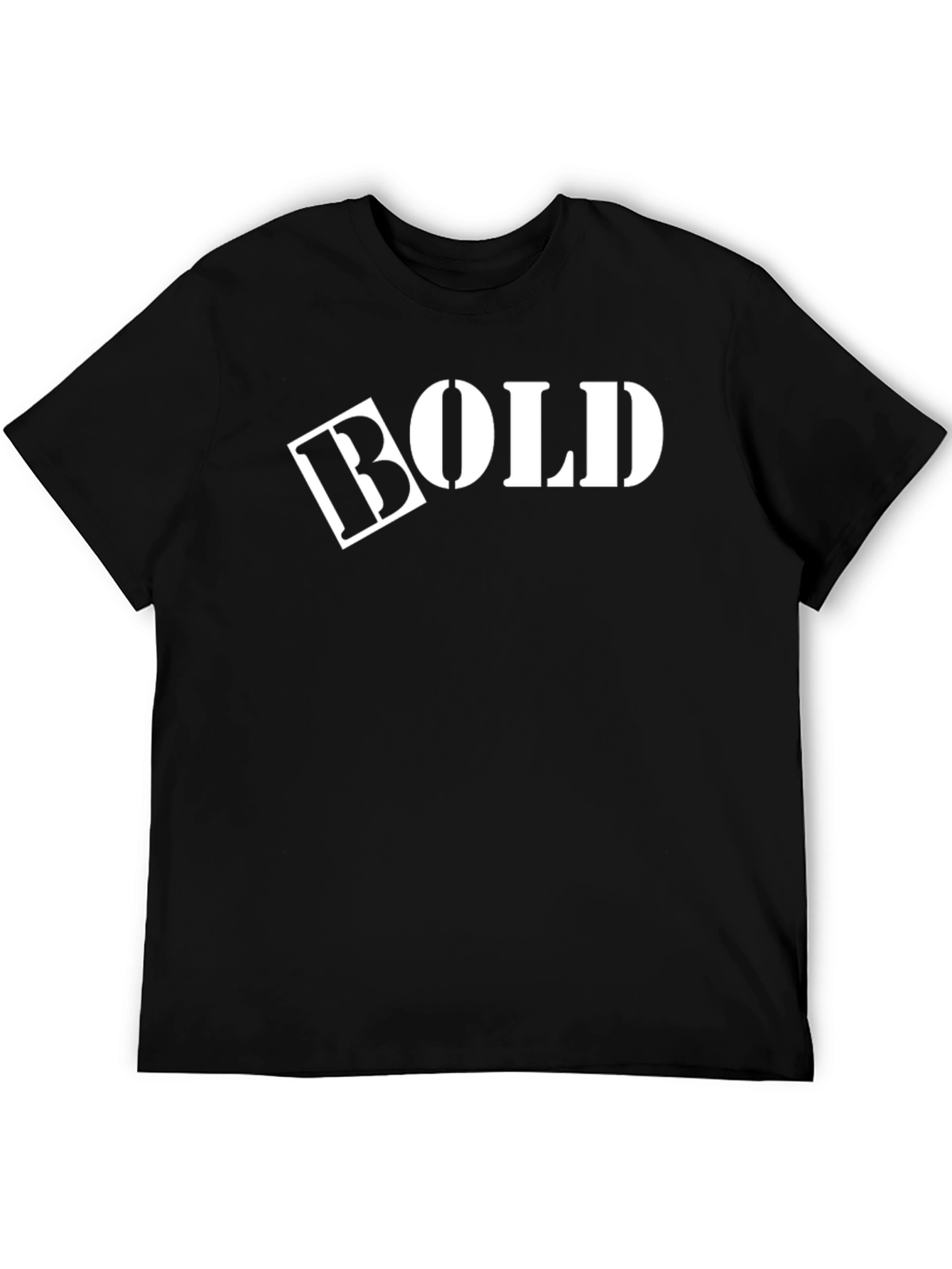Black Bold Graphic Print Black T-Shirt view 5