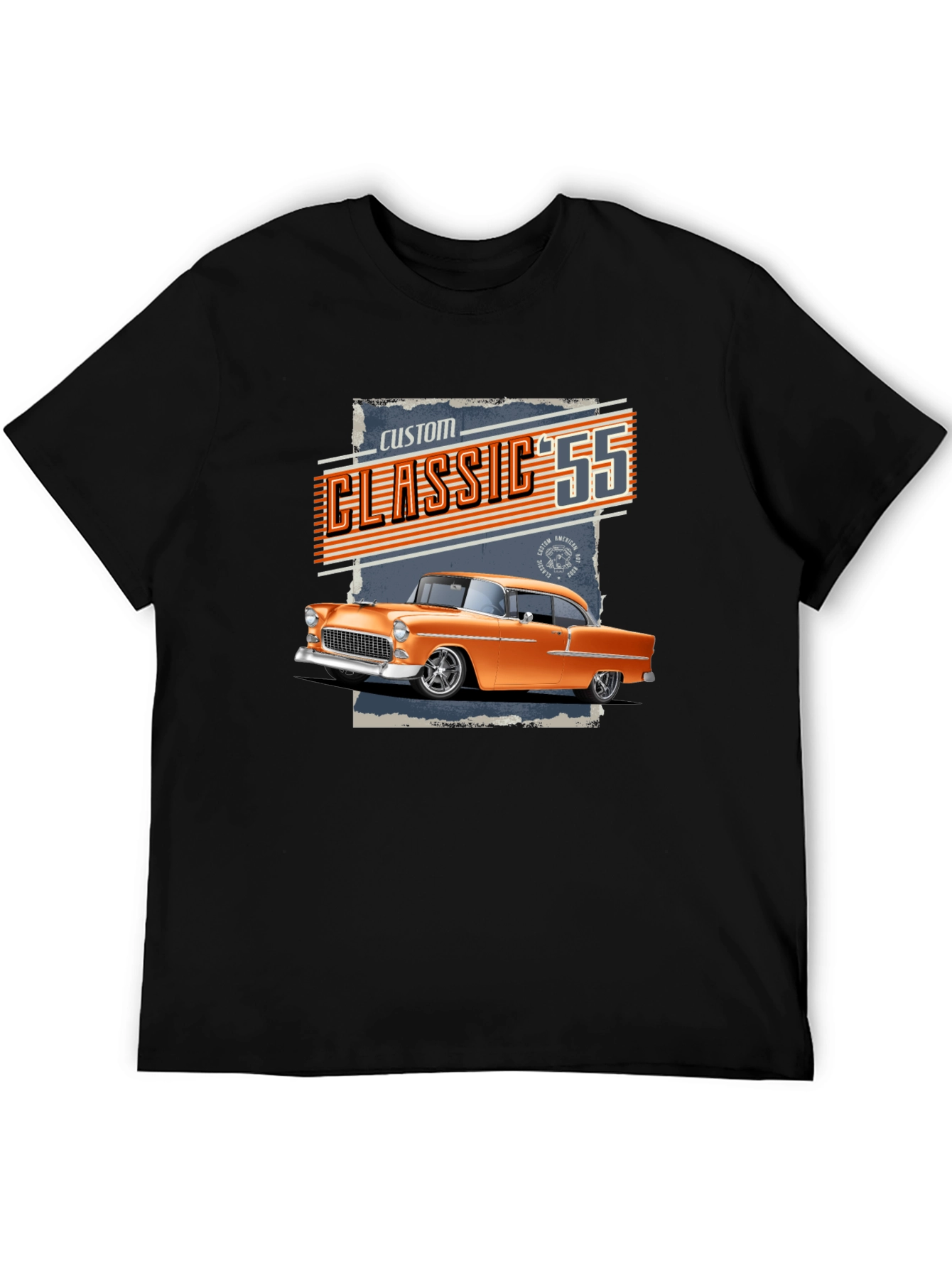 Black Classic '55 Car Graphic T-Shirt view 5