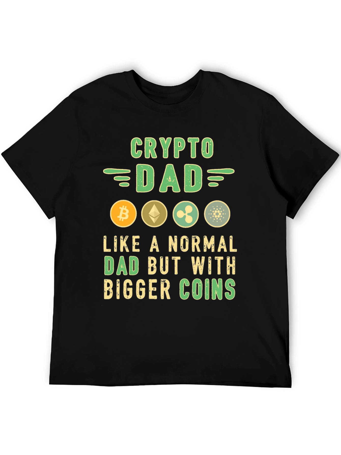 Black Crypto Dad T-Shirt Bitcoin Ethereum Ripple Cardano view 5