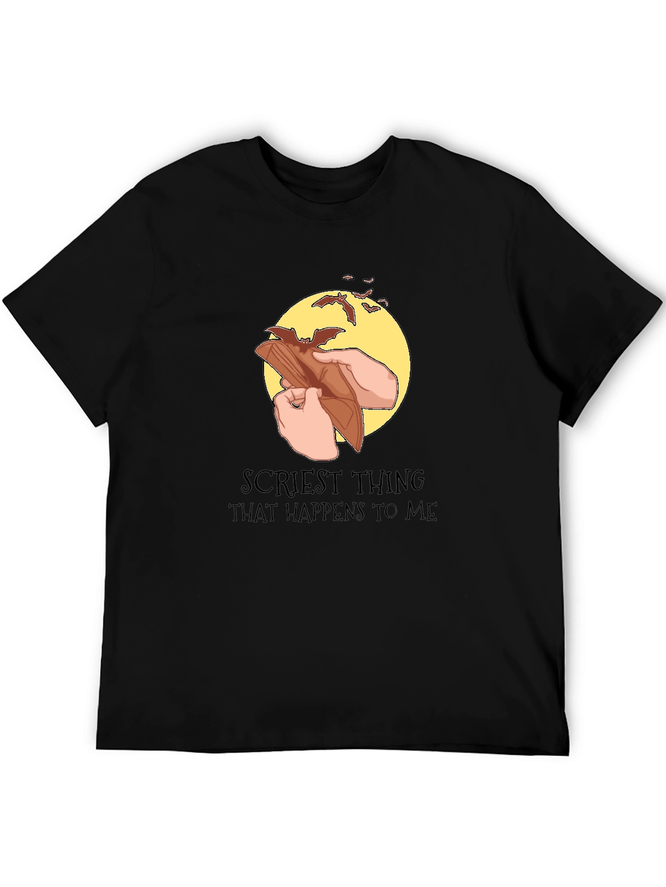 Black "Scriest Thing" Wallet Bats Graphic T-Shirt view 5