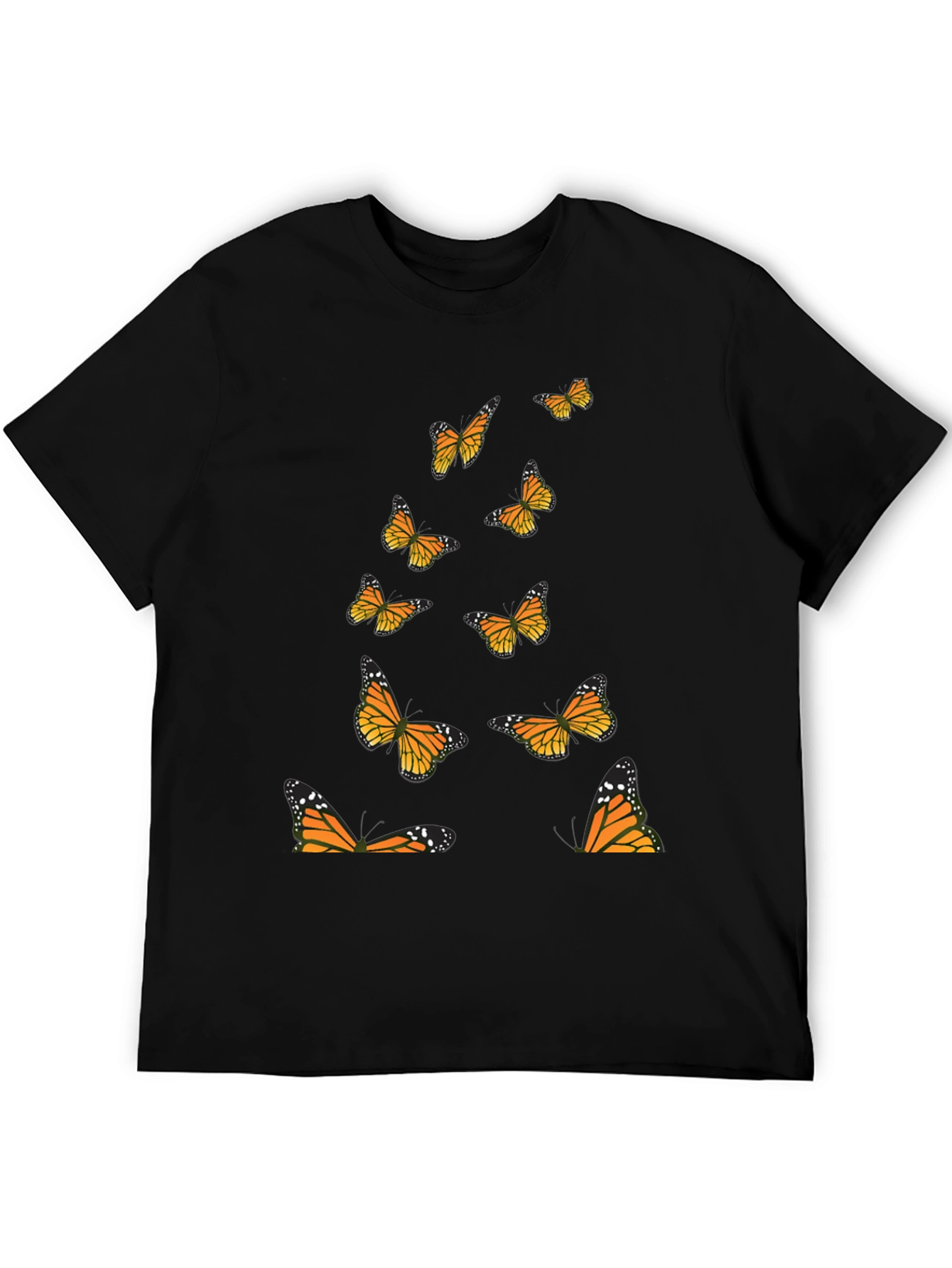 Black Butterfly Print Black T-Shirt view 5