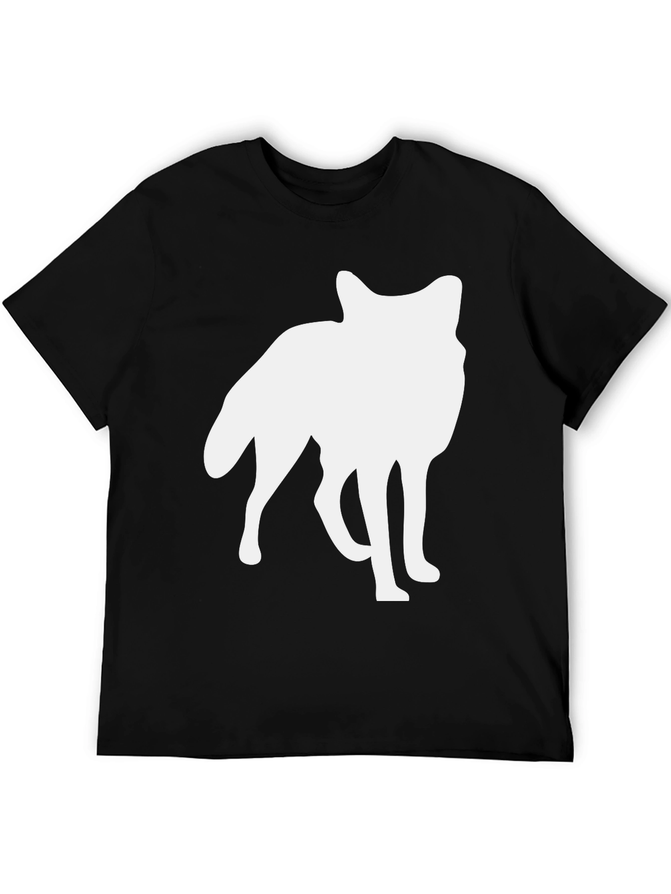 Black Wolf Silhouette Graphic Tee - Black Casual Shirt view 5