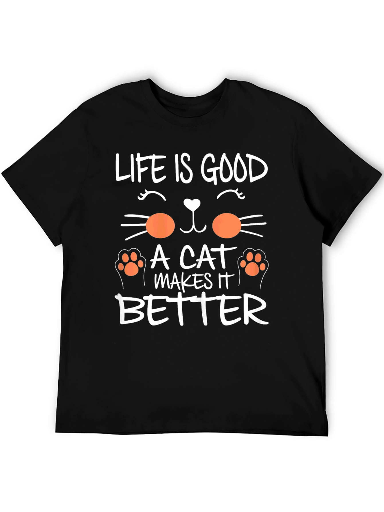 Black Life Is Good Cat T-Shirt view 5