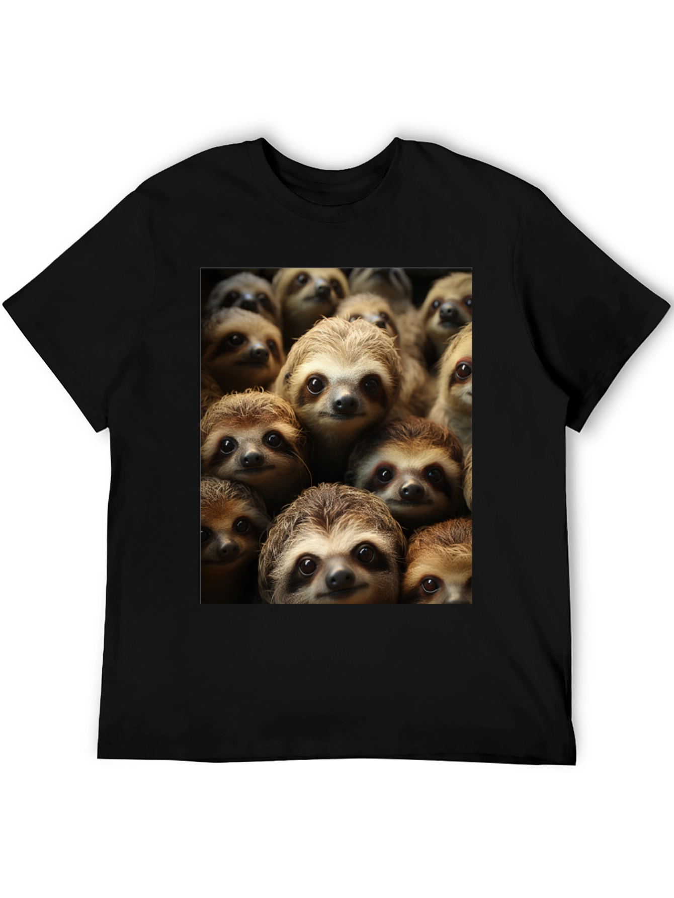 Black Sloth Crowd T-Shirt - Comfy & Cute view 5