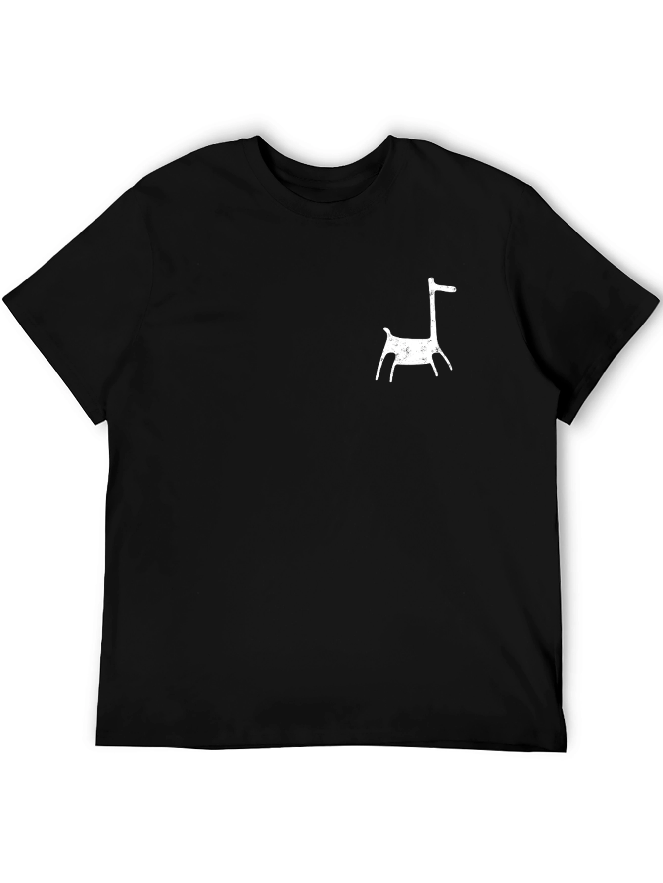 Black Unique Black T-Shirt with White Animal Graphic view 5