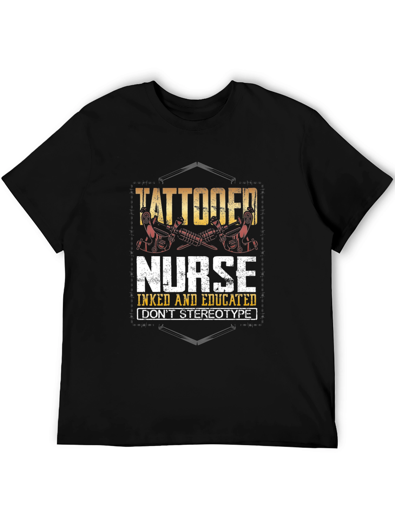Black Tattooed Nurse Graphic Tee - Inked & Educated! view 5