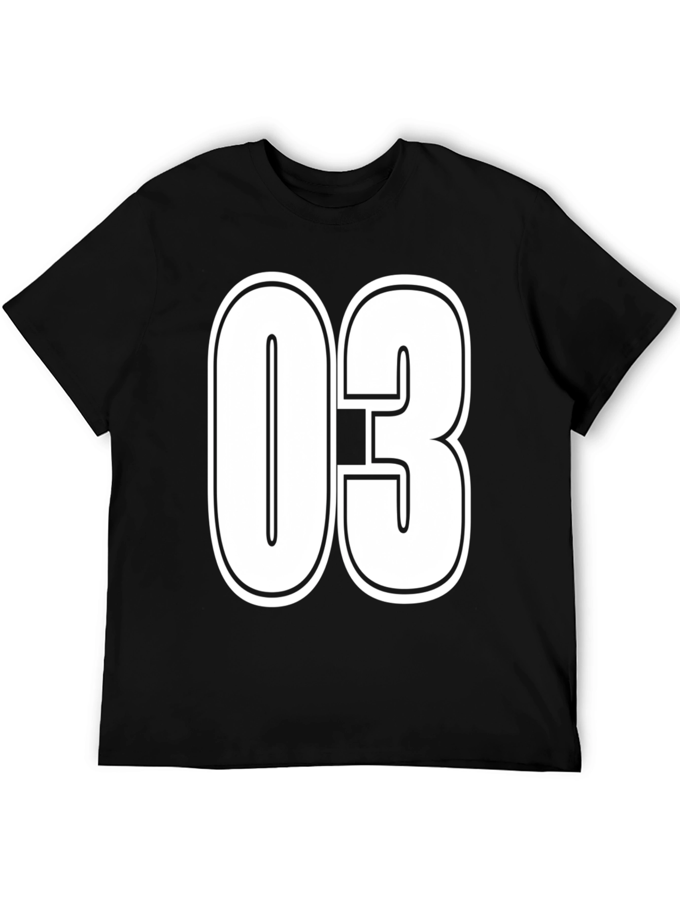 Black Number 03 Graphic T-Shirt - Bold & Stylish view 5