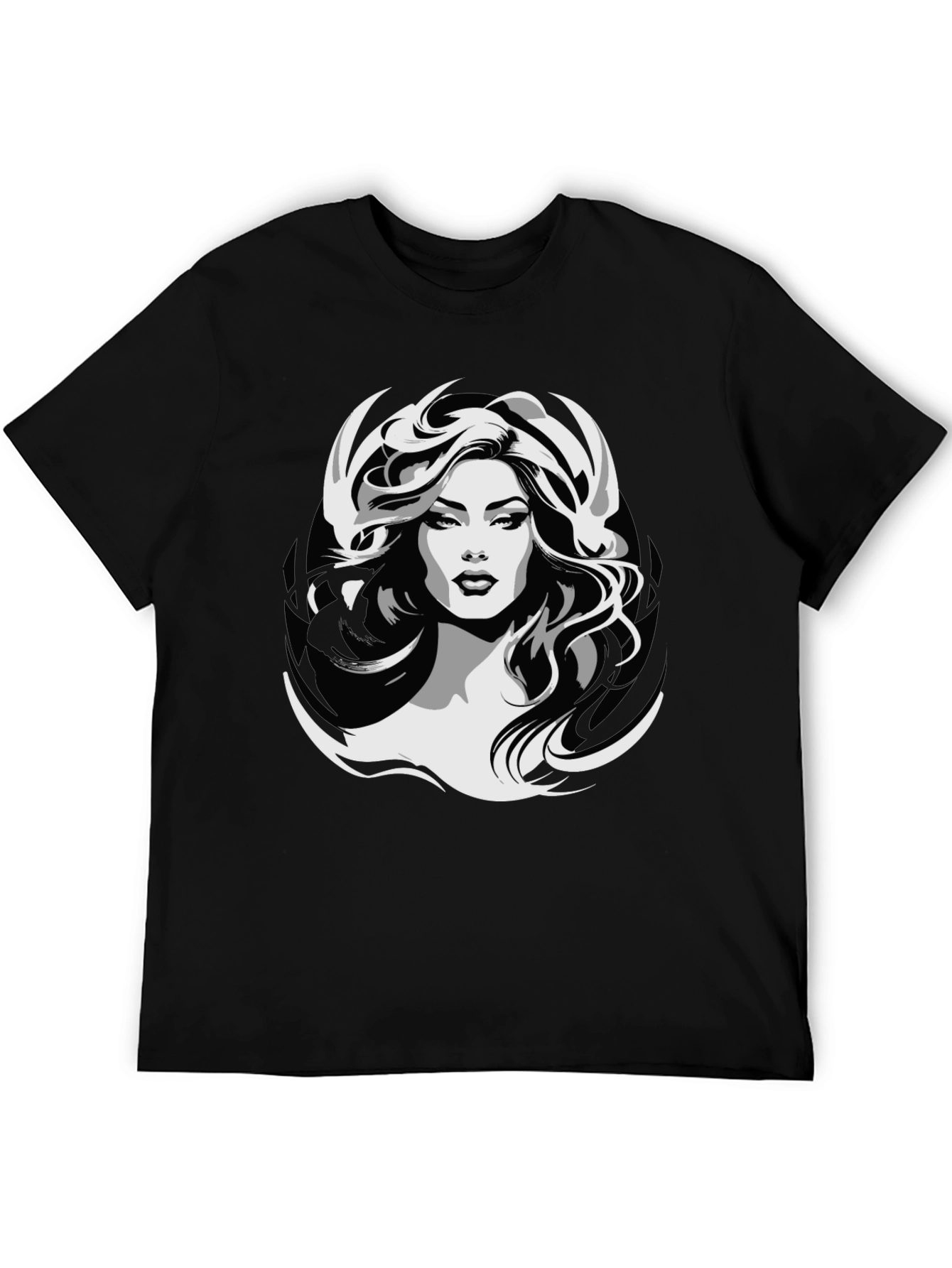 Black Graphic Print T-Shirt - Woman Design view 5