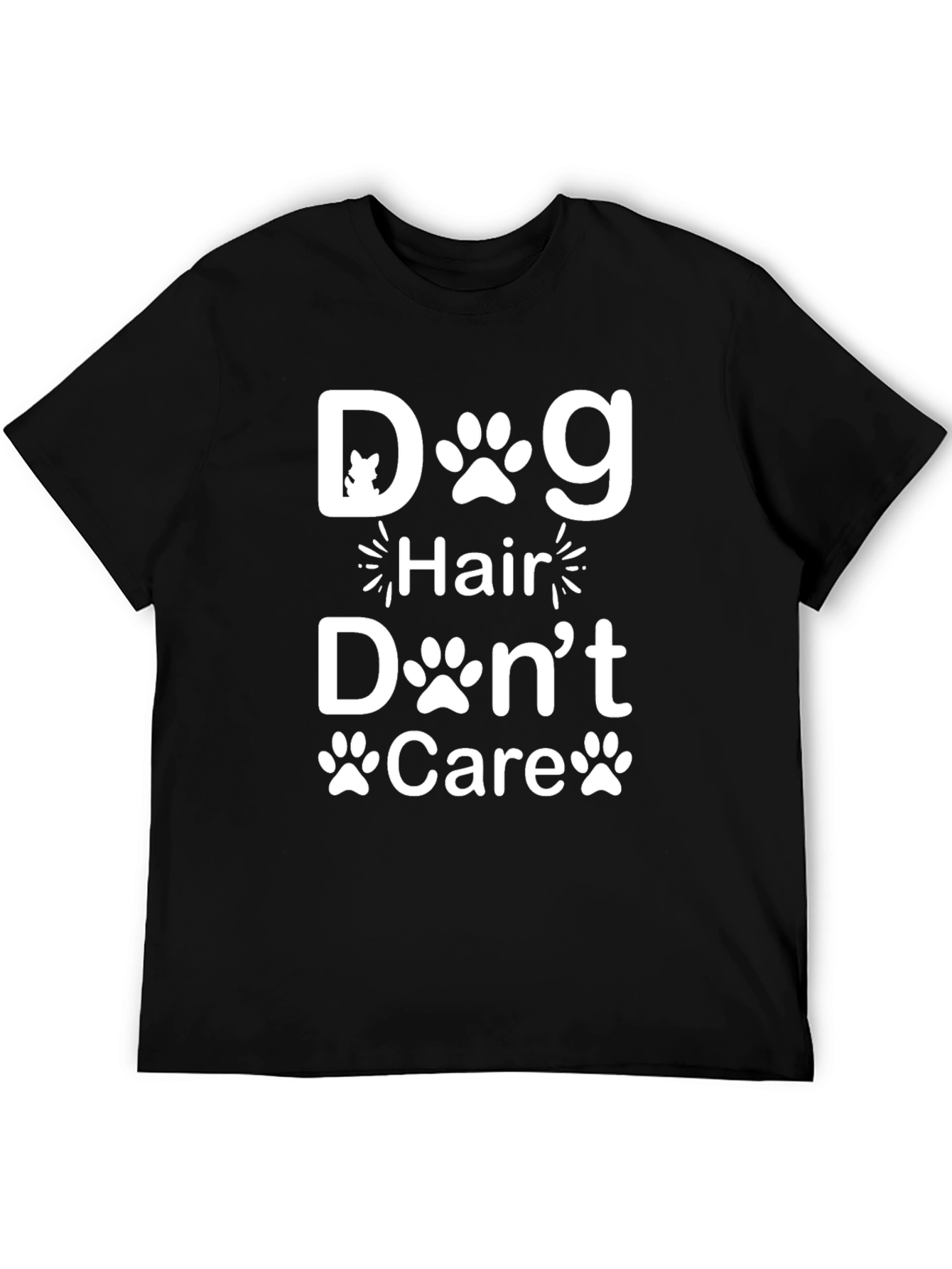 Black Dog Hair Don't Care Graphic T-Shirt view 5
