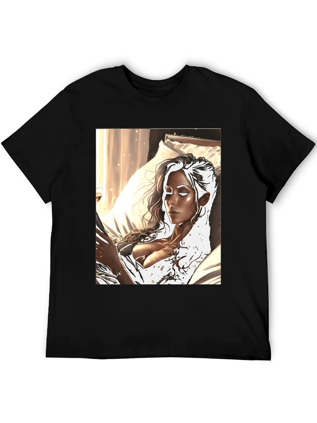 Black Artistic Woman Black T-Shirt view 5