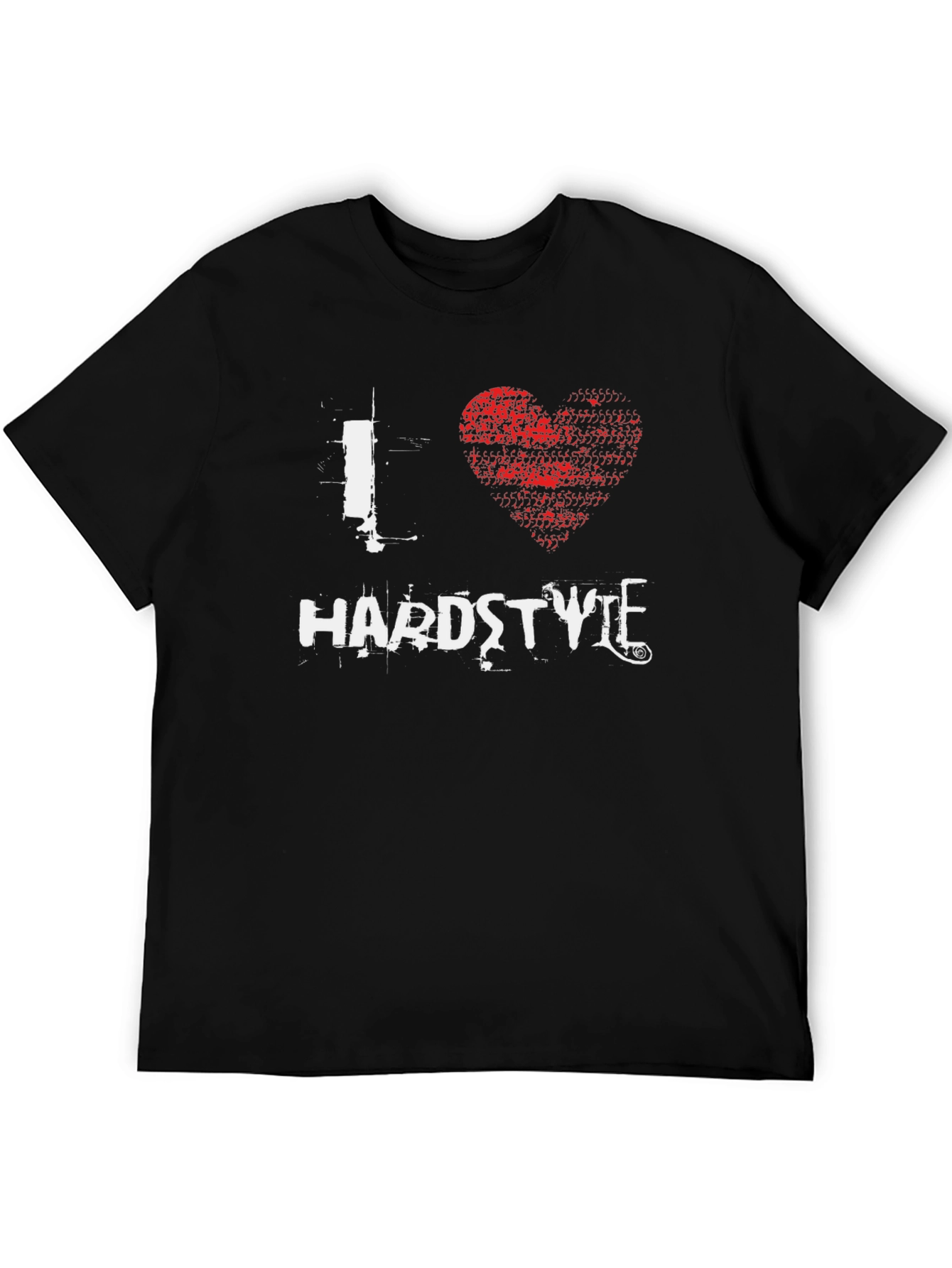Black I Love Hardstyle Black T-Shirt view 5