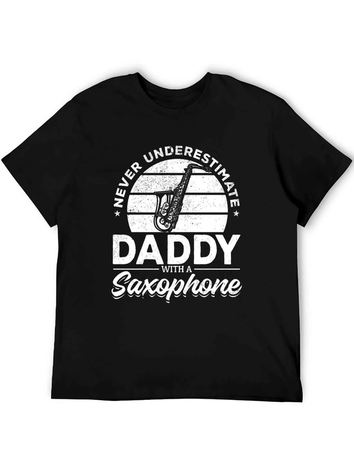 Black Daddy Saxophone Graphic T-Shirt view 5