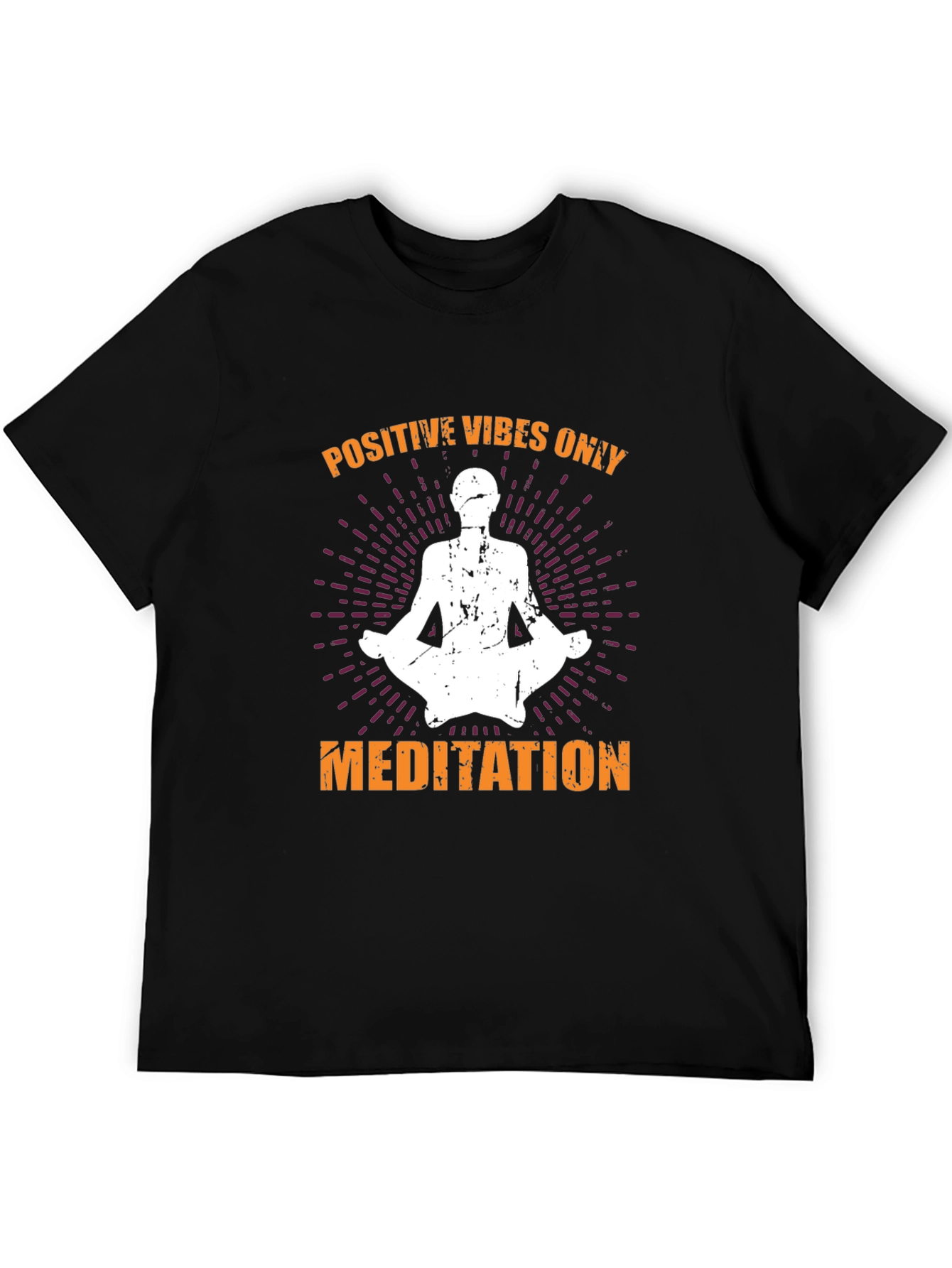 Black Positive Vibes Only Meditation Graphic Tee view 5