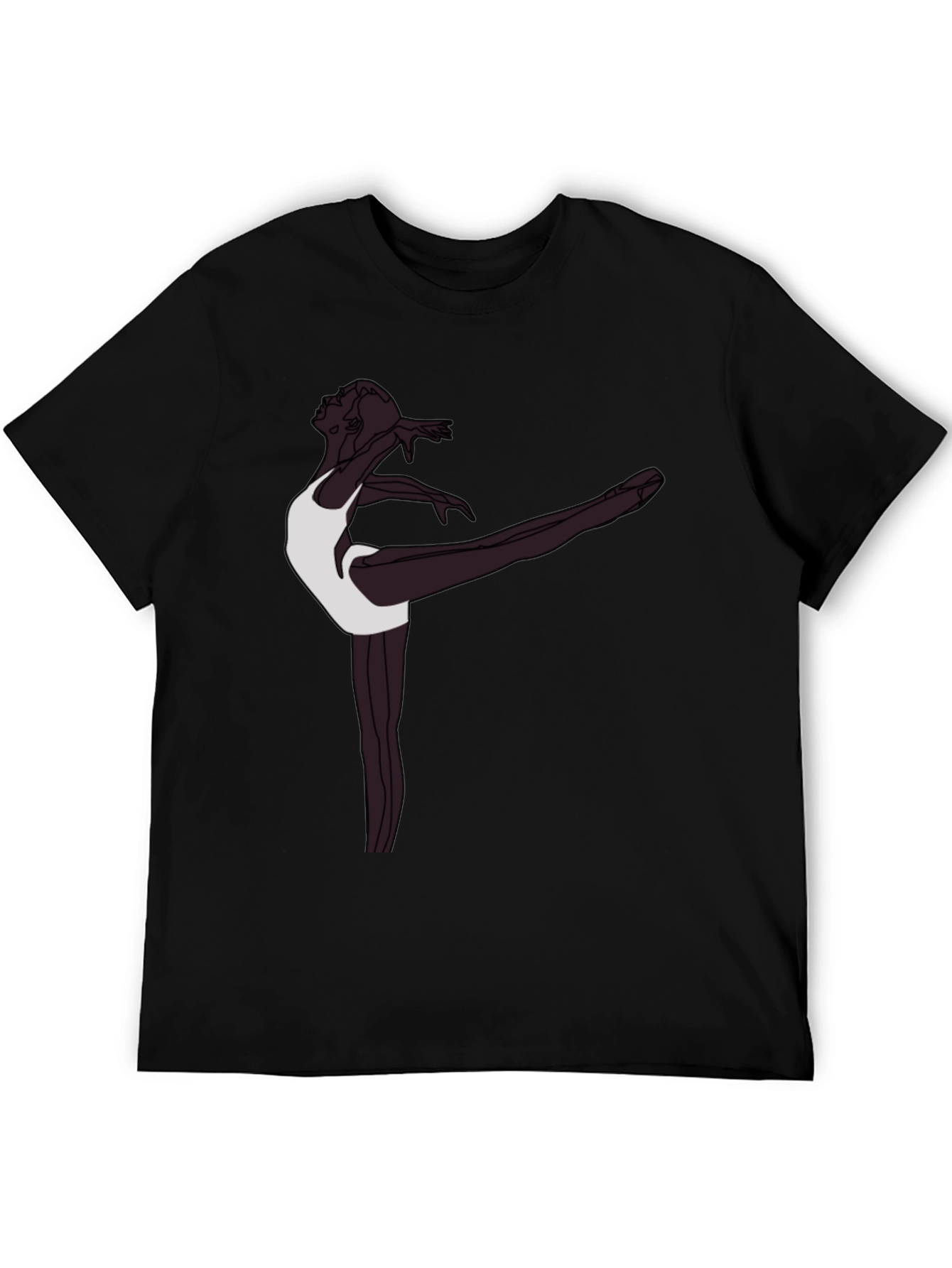Black Ballet Dancer Graphic Tee - Stylish Men's T-Shirt view 5