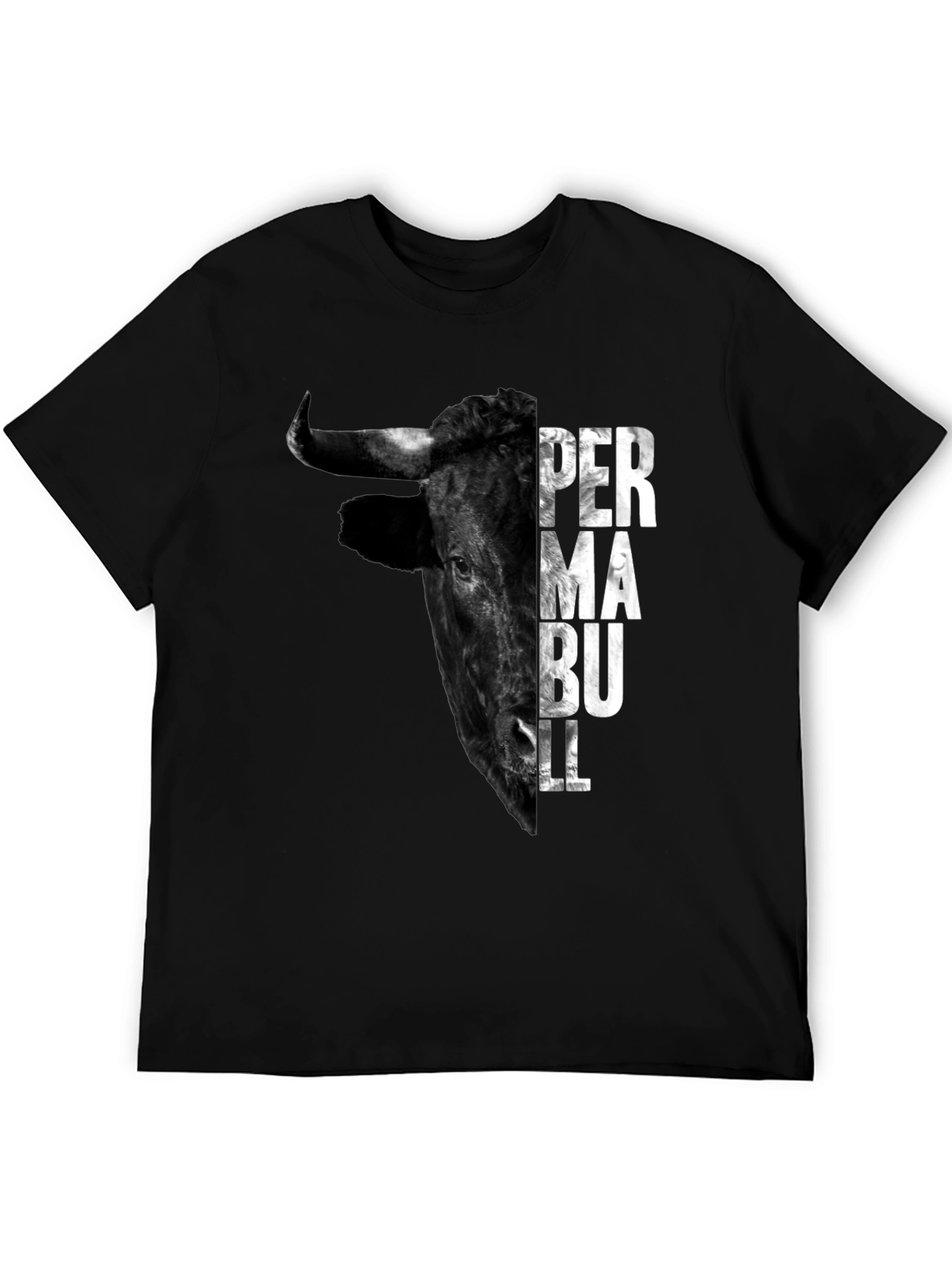 Black Perma Bull Black Graphic T-Shirt view 5