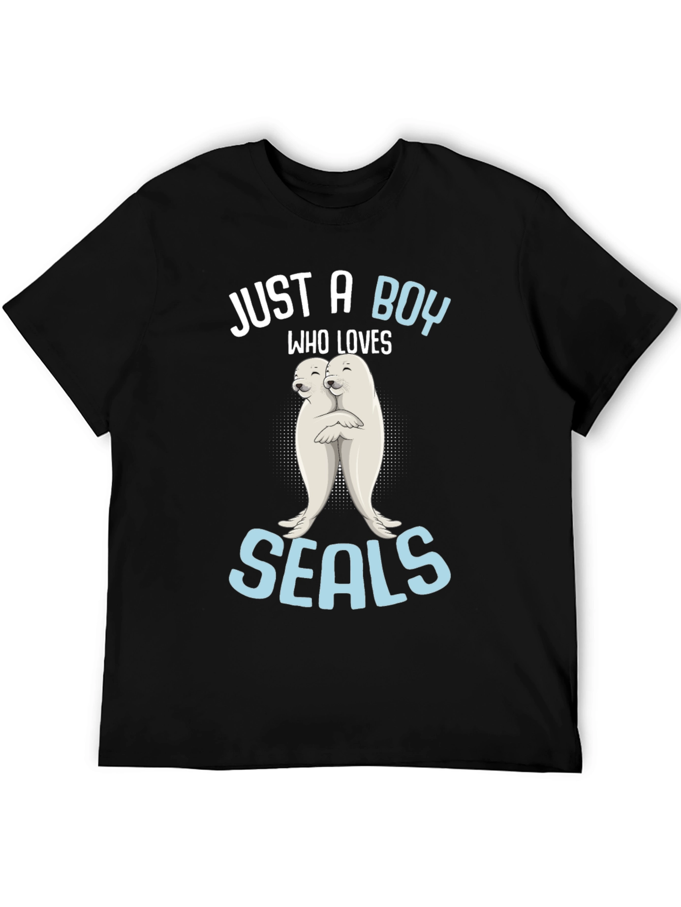 Black Just A Boy Who Loves Seals T-Shirt view 5