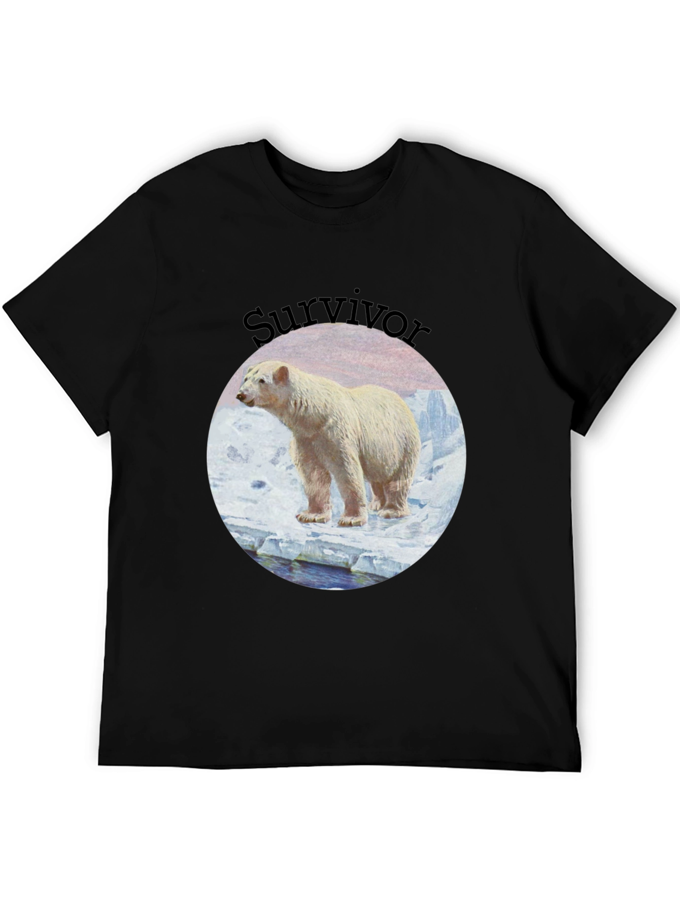 Black Polar Bear Survivor Black T-Shirt view 5