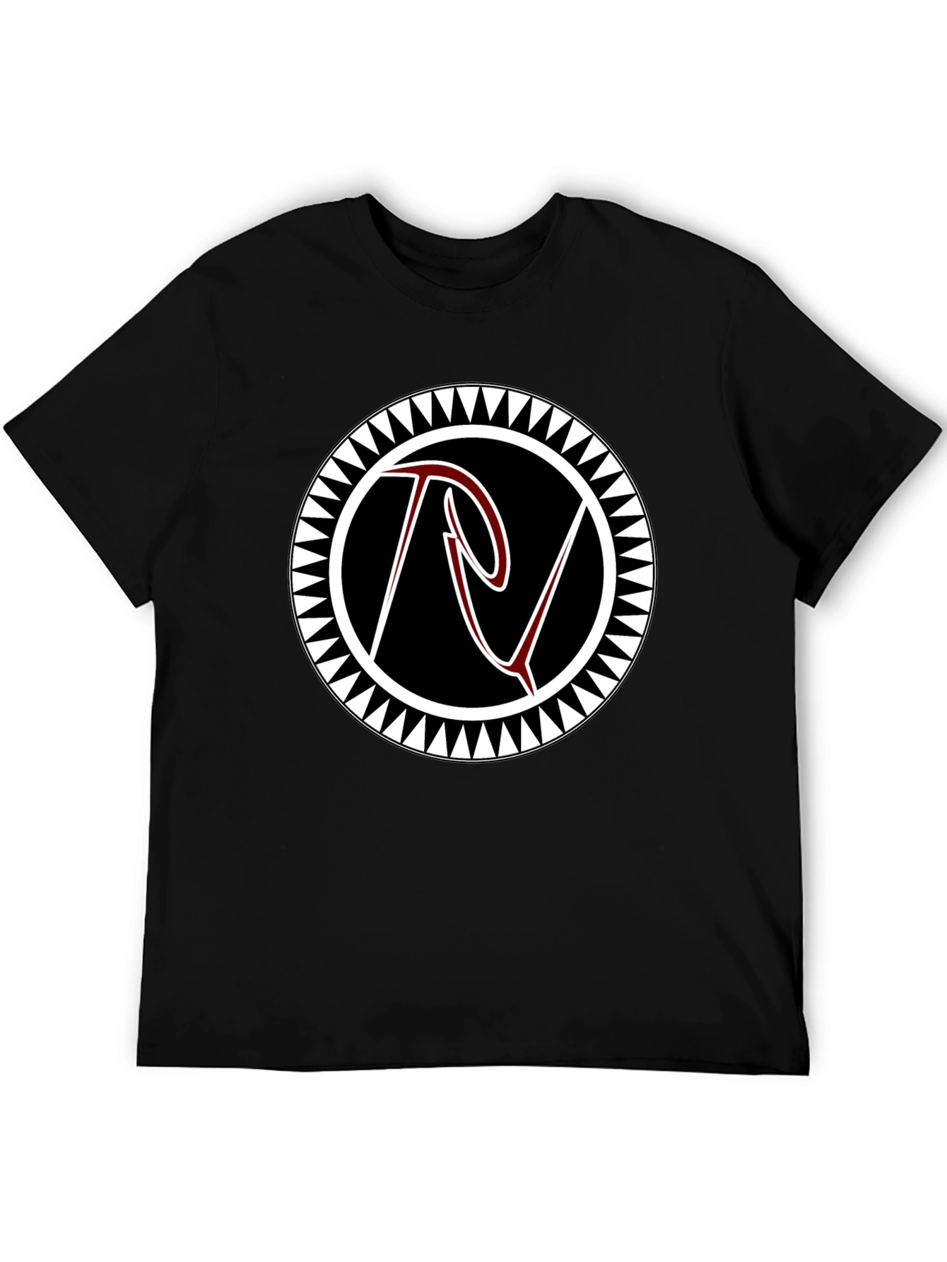 Black Black Tee with Tribal Circle Logo view 5