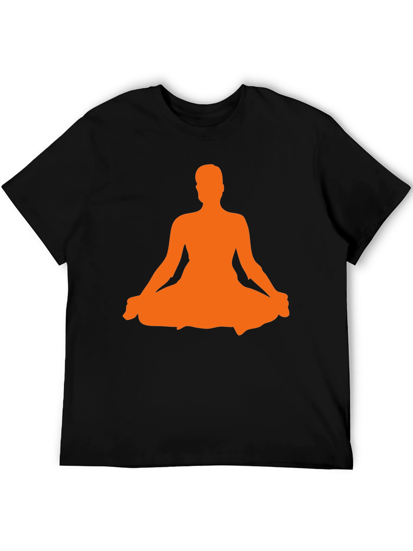 Black Yoga Meditation Silhouette Black T-Shirt view 5