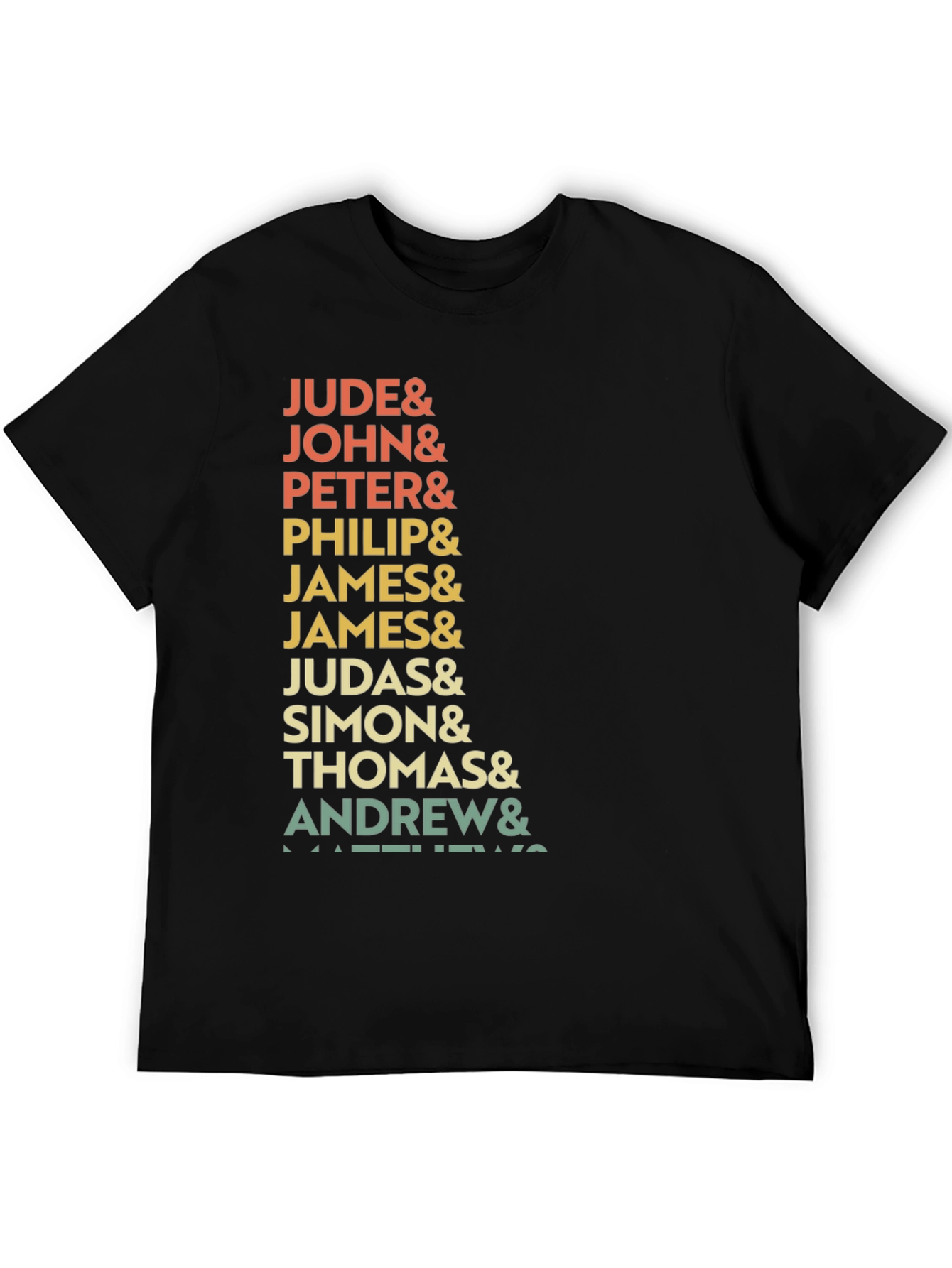 Black Retro Twelve Apostles T-Shirt - Jude, John, Peter view 5