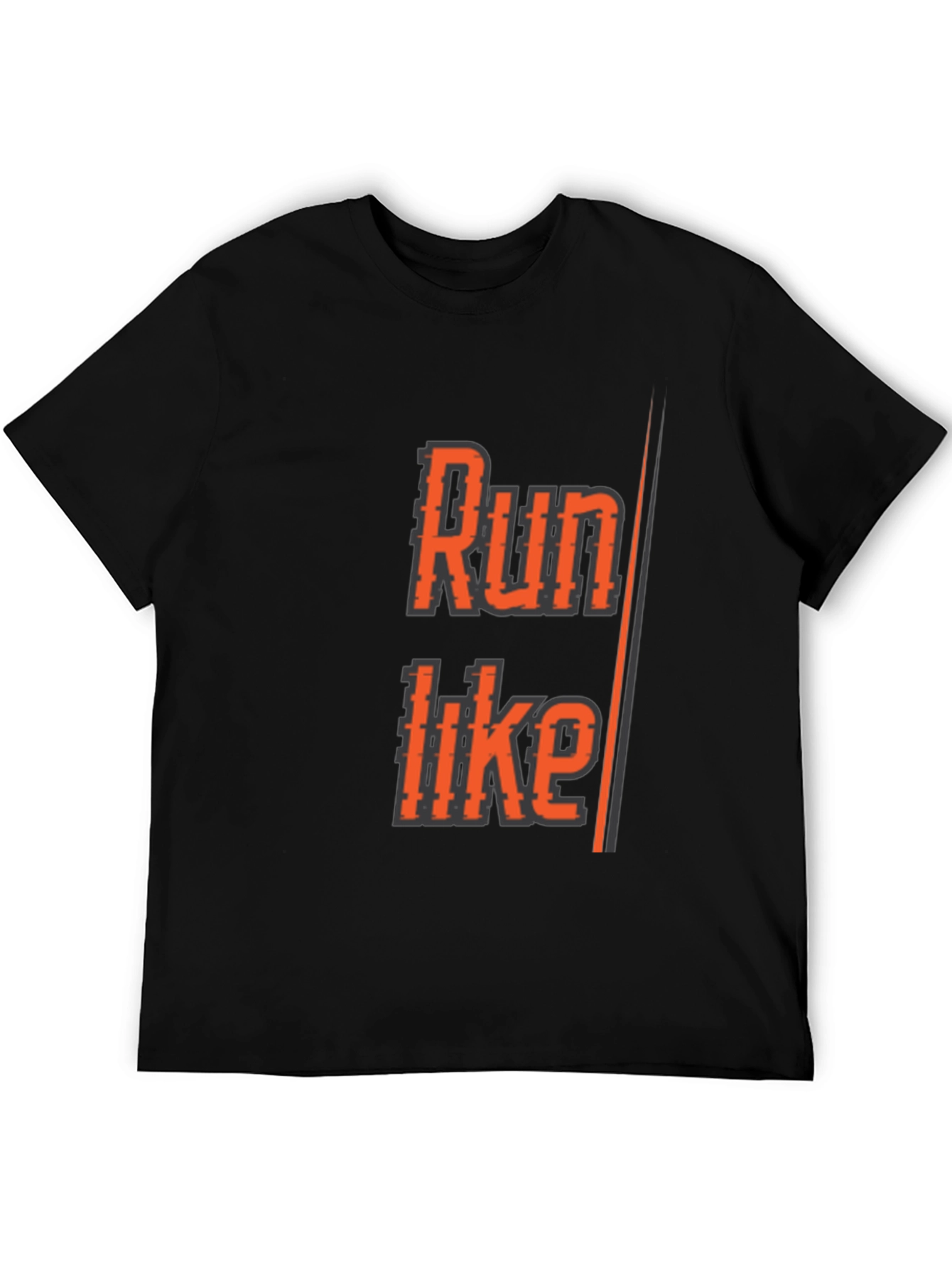 Black Run Like T-Shirt - Black Athletic Graphic Tee view 5