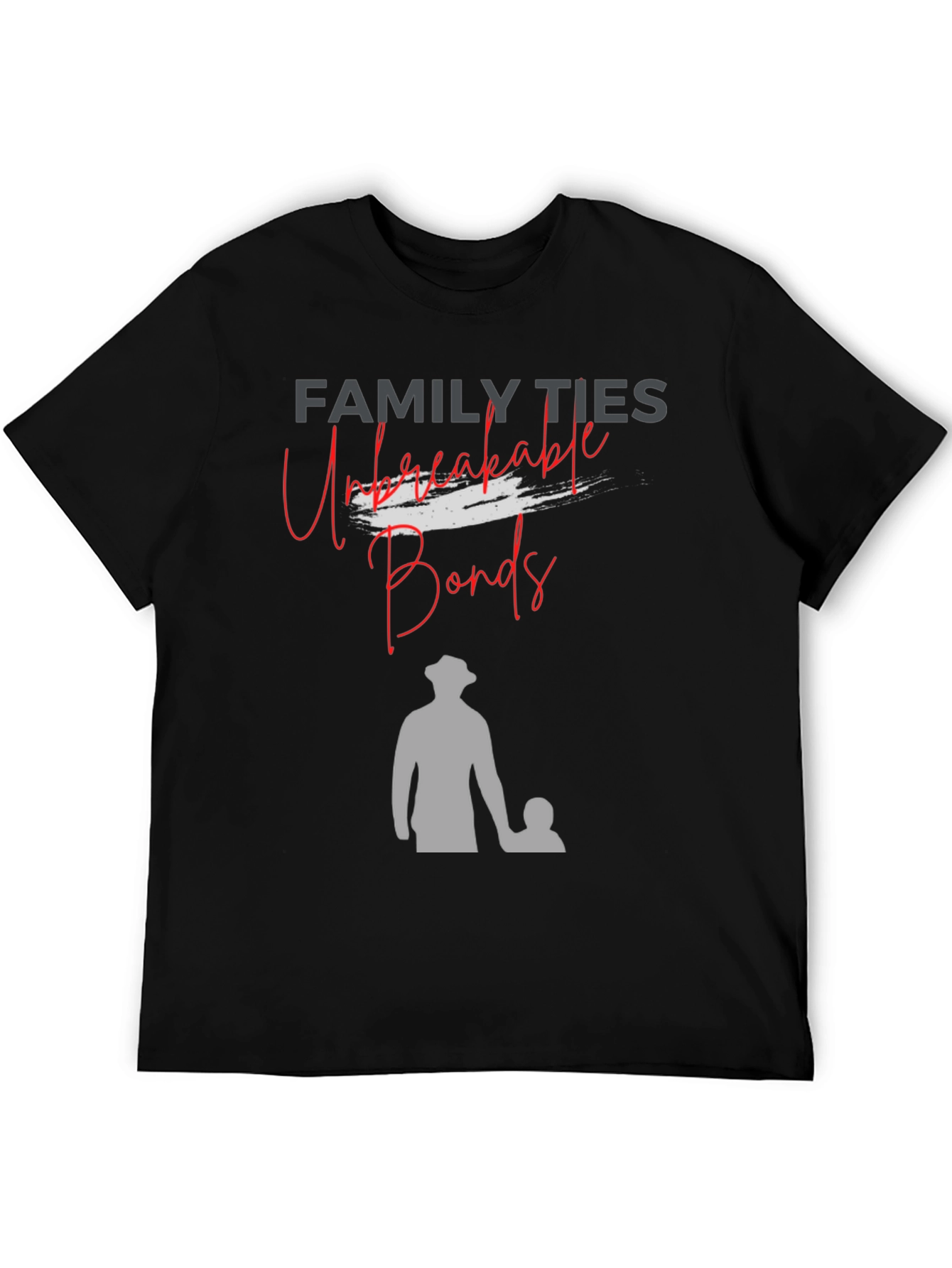 Black Family Ties T-Shirt: Unbreakable Bonds, Father & Child Design view 5