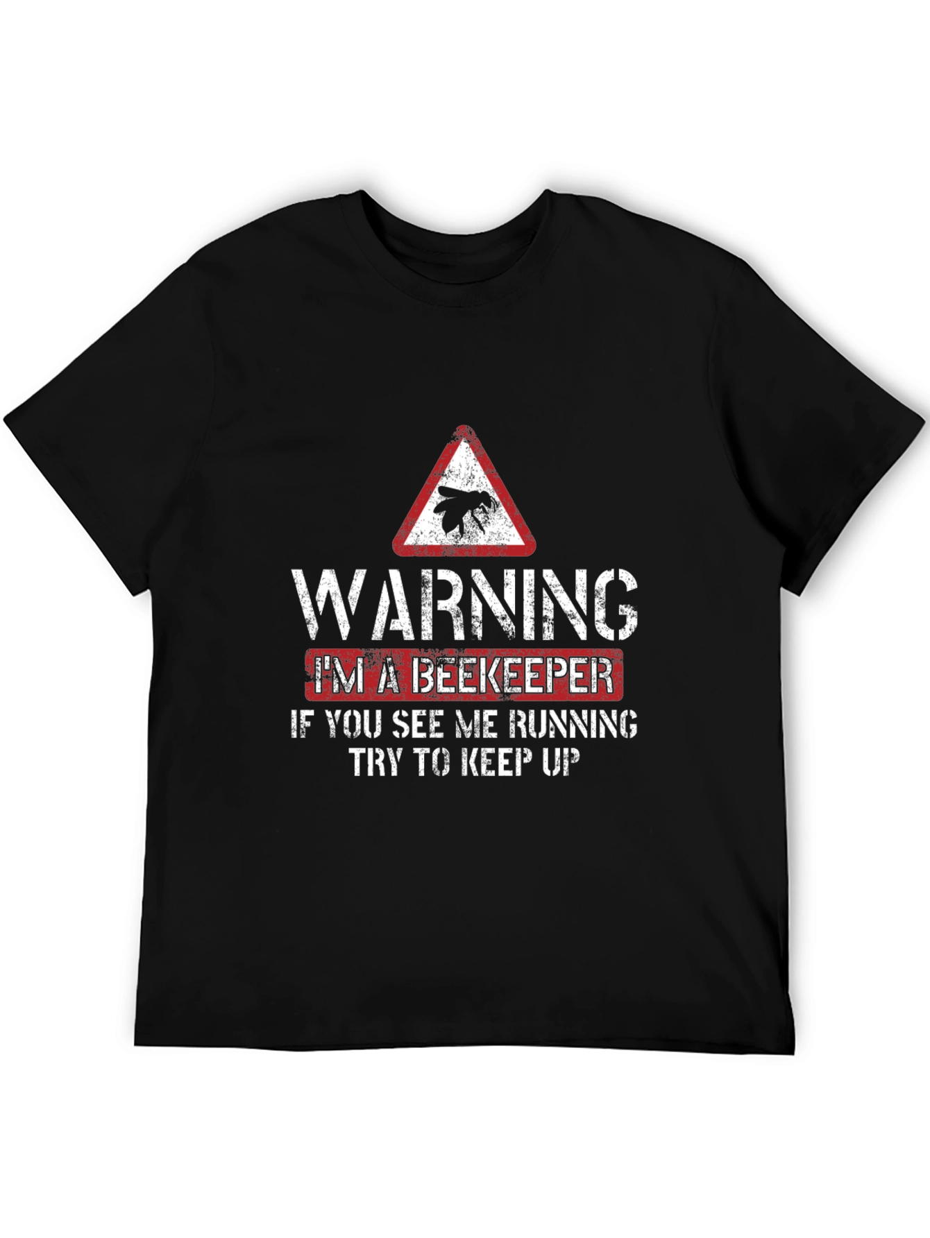 Black Warning Beekeeper T-Shirt view 5