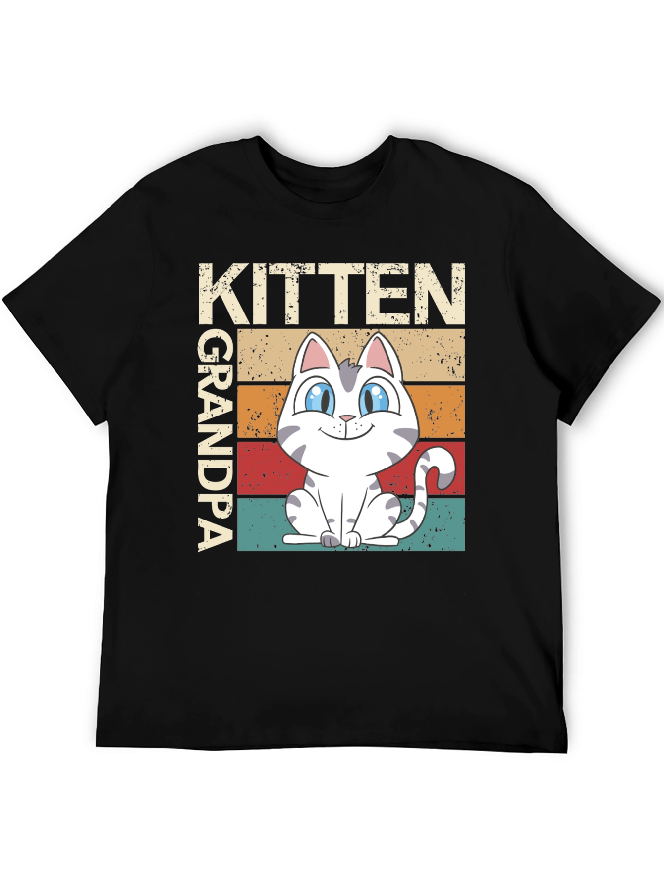 Black Kitten Grandpa Graphic Tee view 5